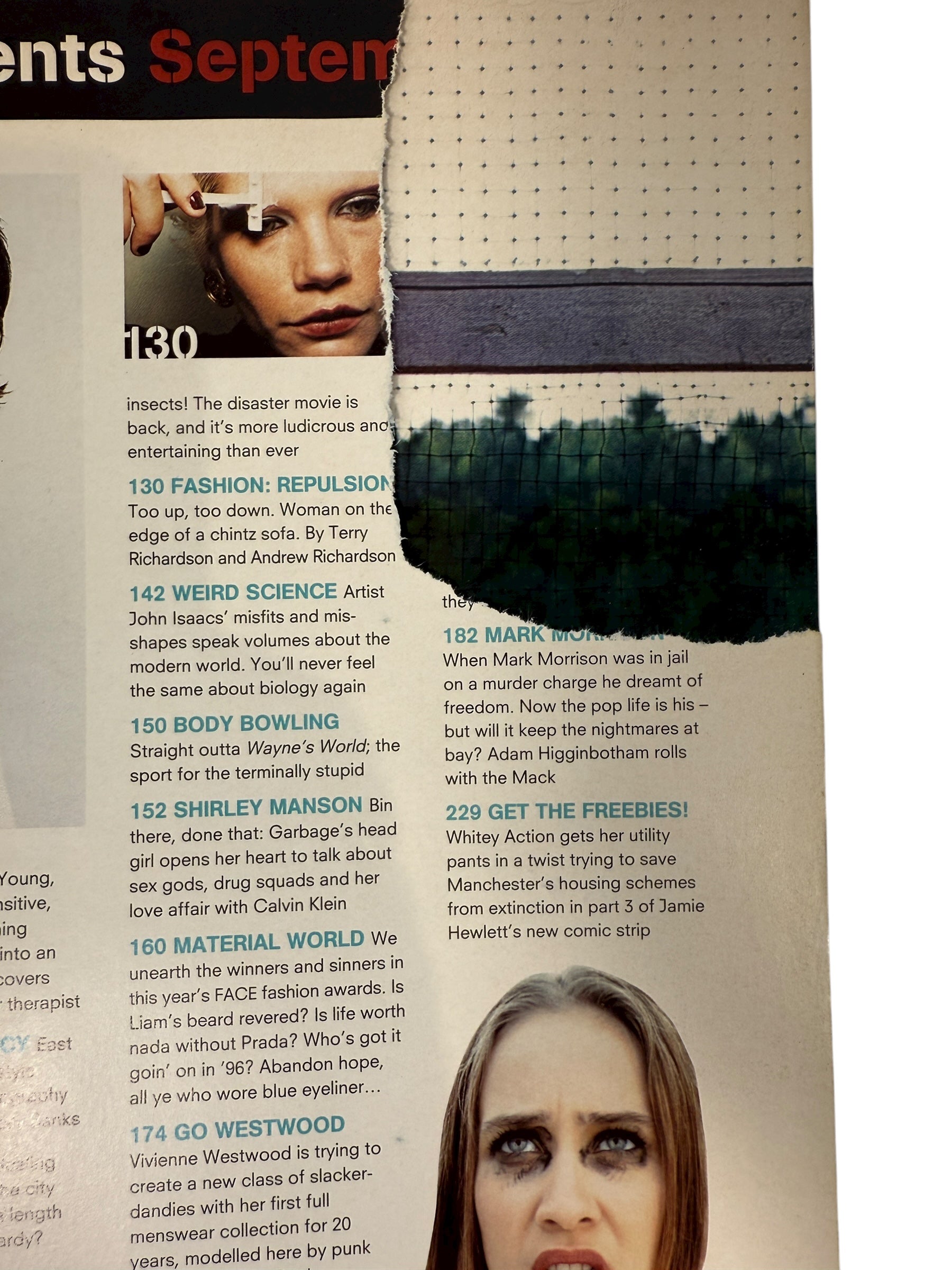 The Face Magazine Sept 1996 issue featuring The Charlatans and Tim Burgess. Classic Britpop-era style, music, and culture. Excellent vintage condition.