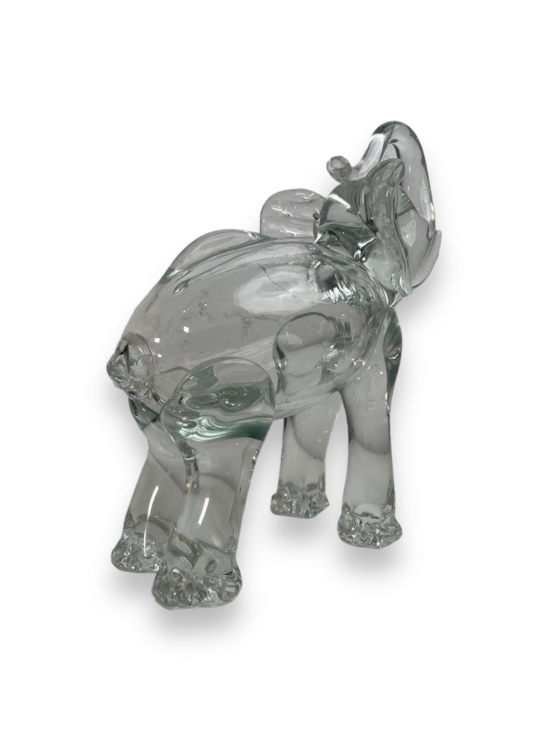 Sculpture d'Éléphant en Verre d'Art Murano Vintage de 10"