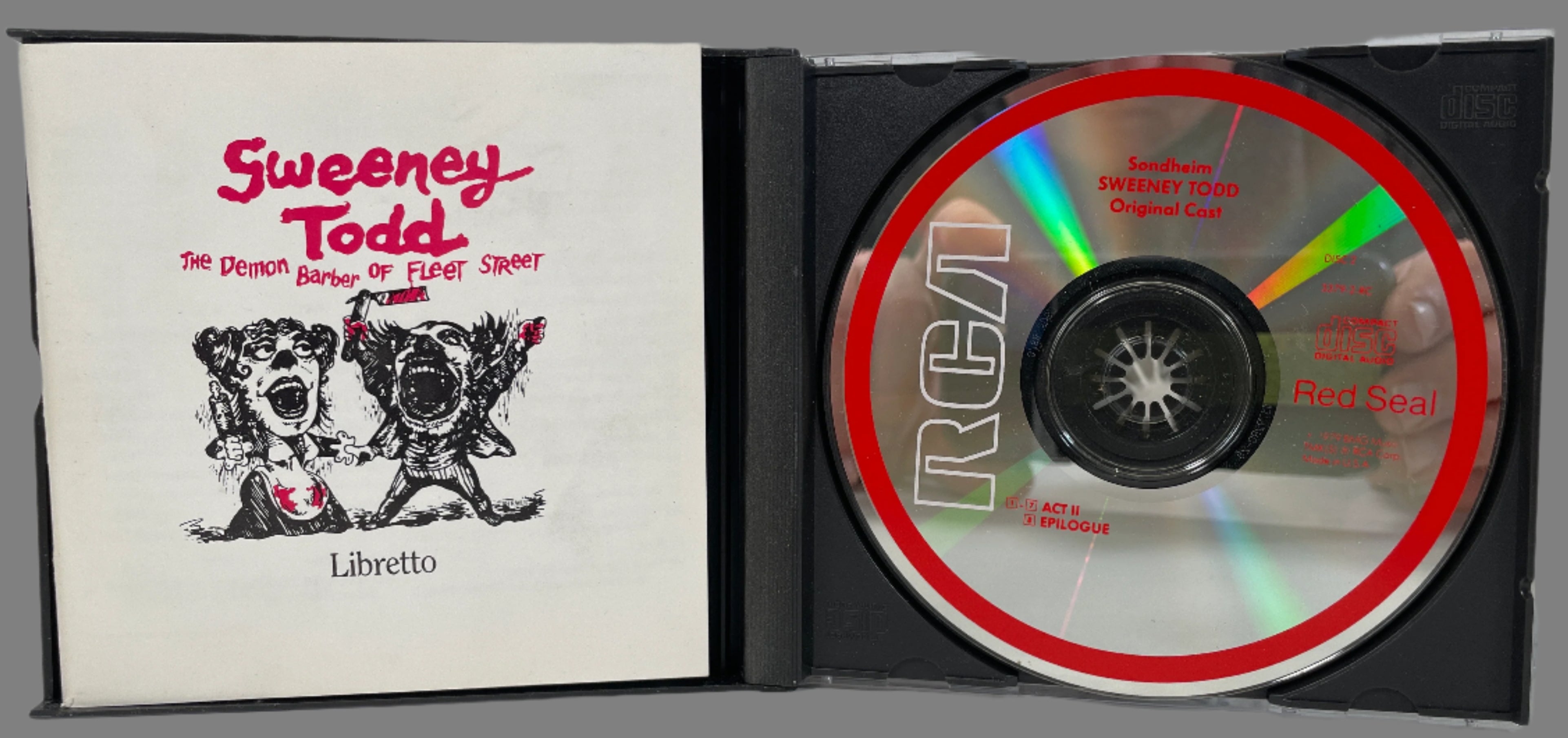 Sondheim: Sweeney Todd Original Cast Recording 2 CDs Demon Barber Of Fleet St