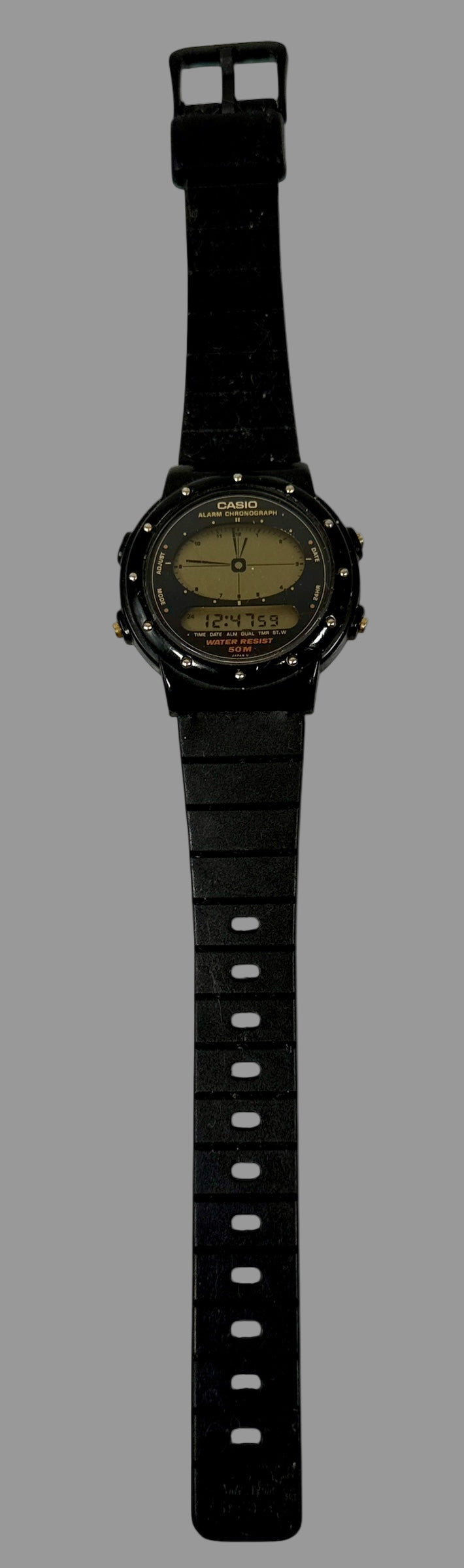 Late 80s Casio AE-30W Analog-Digital Alarm Chronograph