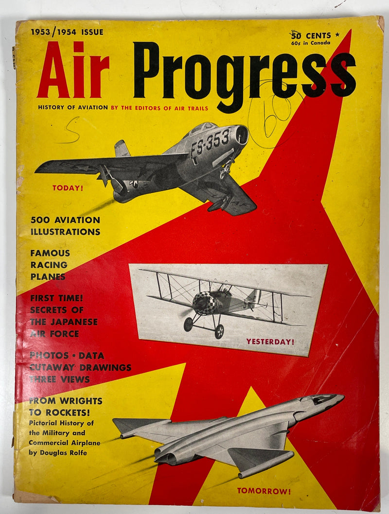 1953-1954 AIR PROGRESS MAGAZINE - TODAY & TOMORROW FRONT COVER - E 7096