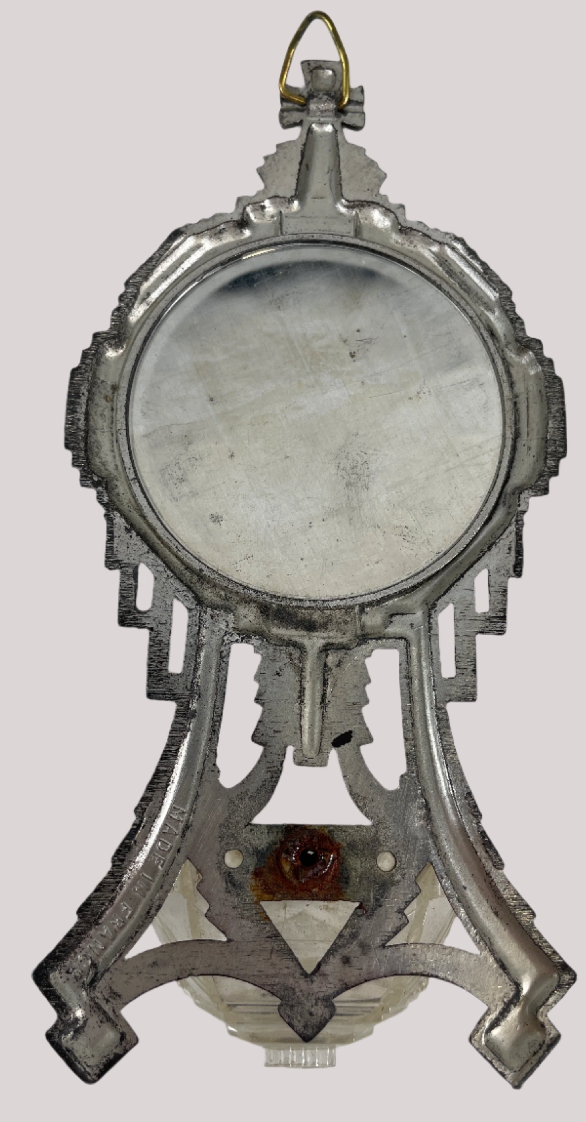 Décoration murale vintage en forme de bénitier français Saint-Isaac Jogues, style Art déco