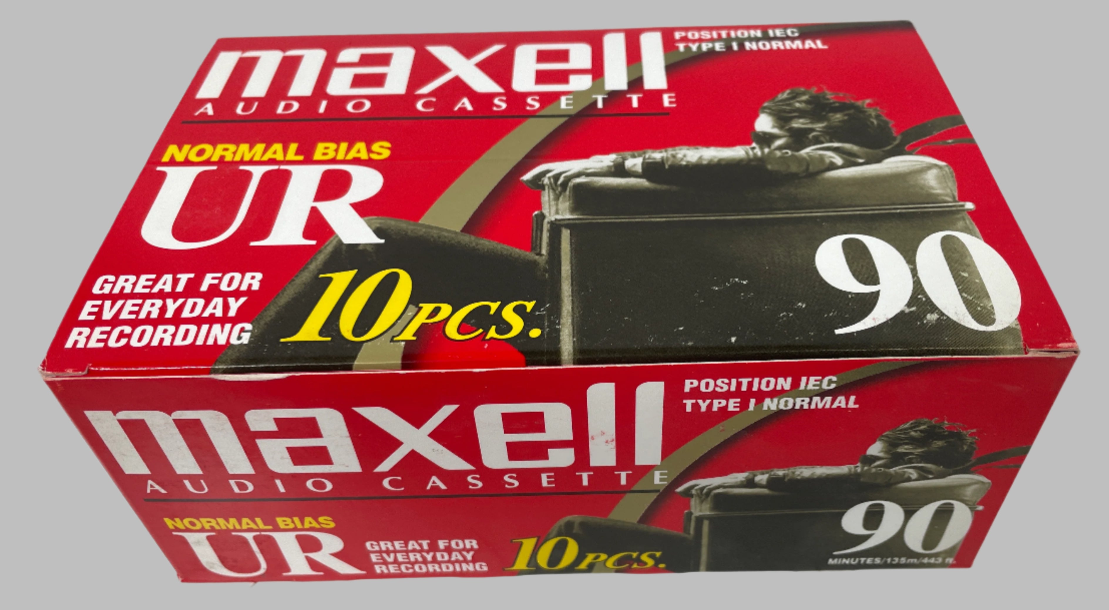 Cassettes de type Maxell UR-90 Nirmal, scellées, neuves, paquet de 10 (108510)