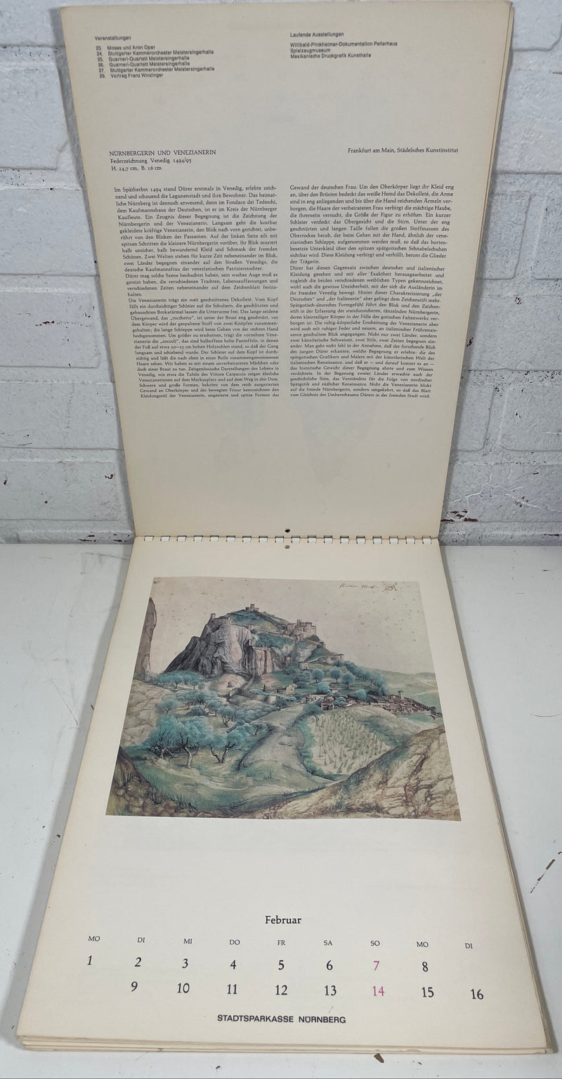 Collectible Albrecht Durer Calendar 1971 ,16x11, Good Condition