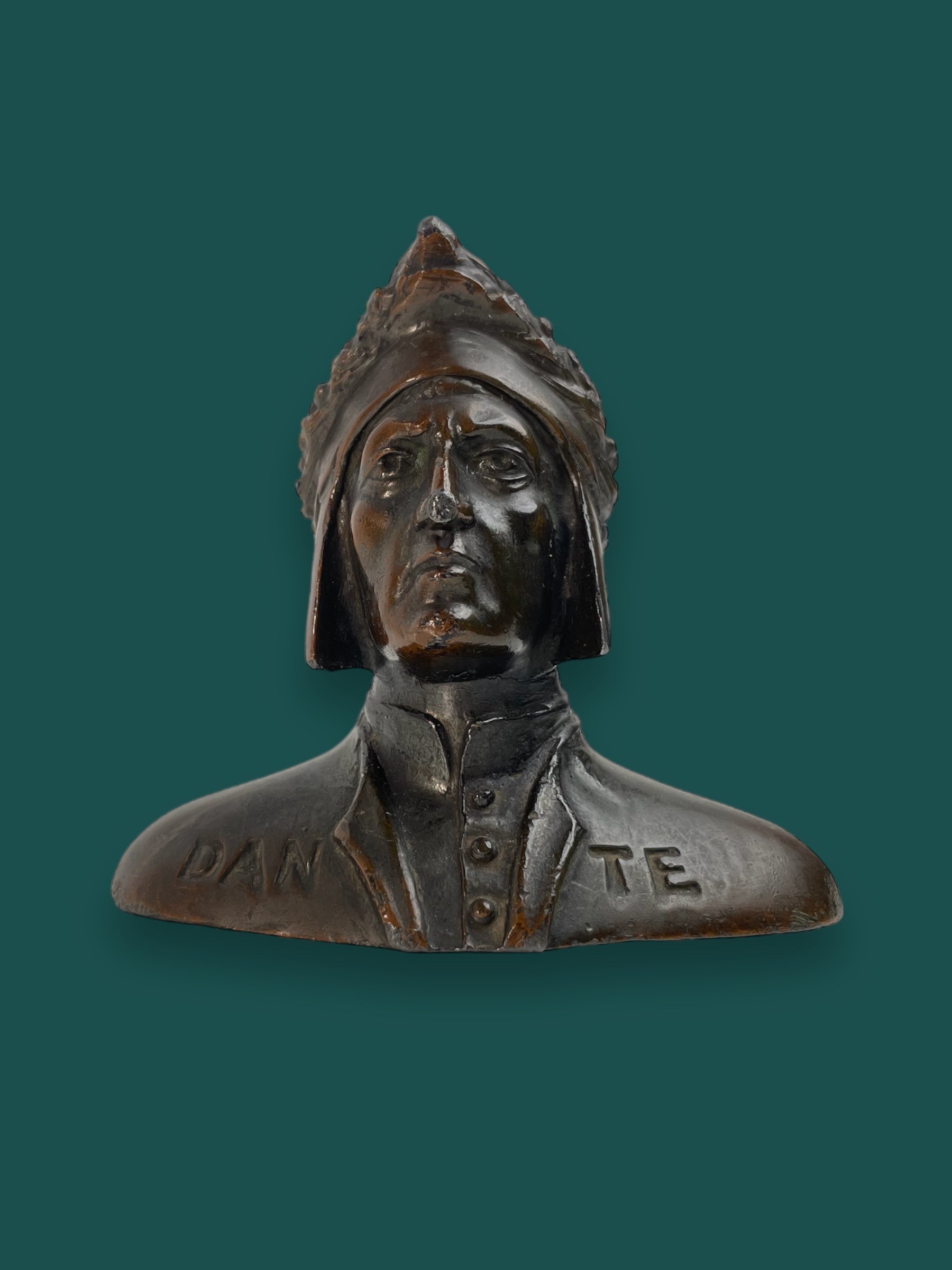 Small Bronze Bust of Dante Alighieri 19th century