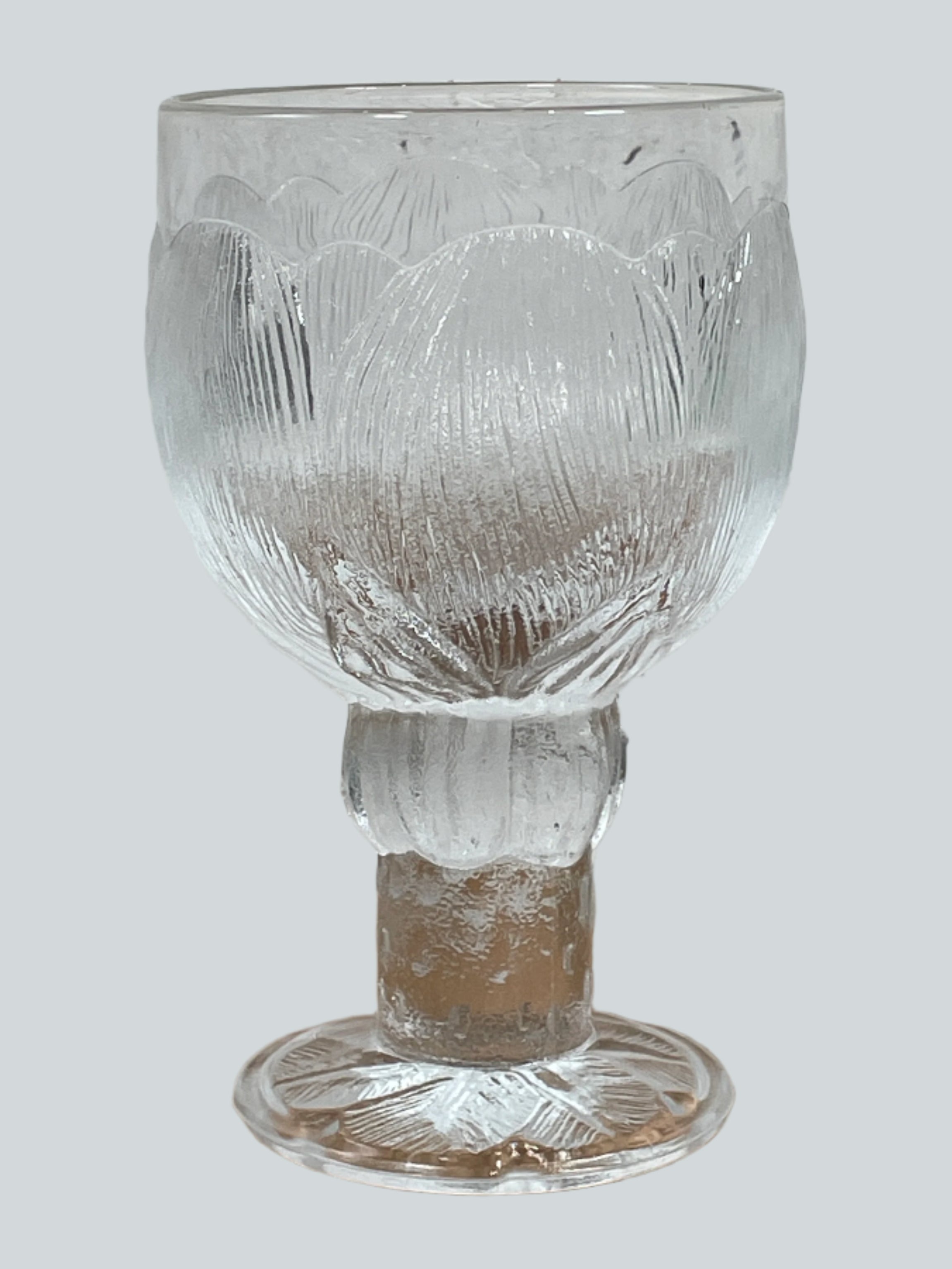 vintage Oiva Toikka PIVOINE Verre à vin | Nuutajärvi Finlande | 1979-1984 | Gobelet en verre transparent