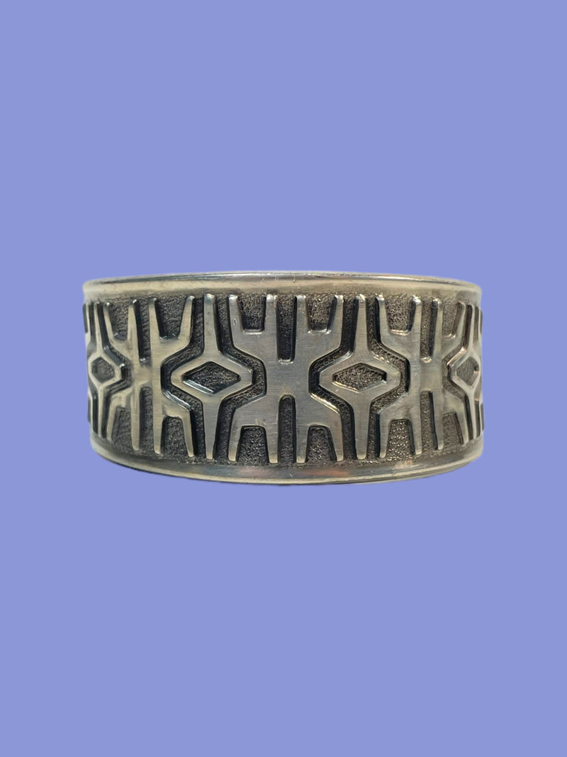 Vintage Brodrene Mylius Pewter Cuff Bracelet