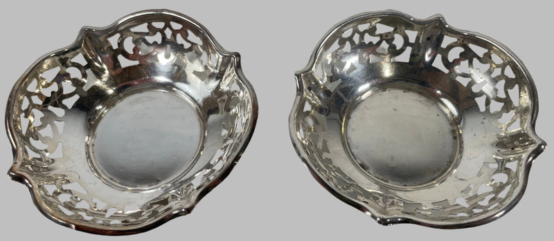 Pair of nuts & Mints Candy Dishes Bowls. Sterling Silver .925