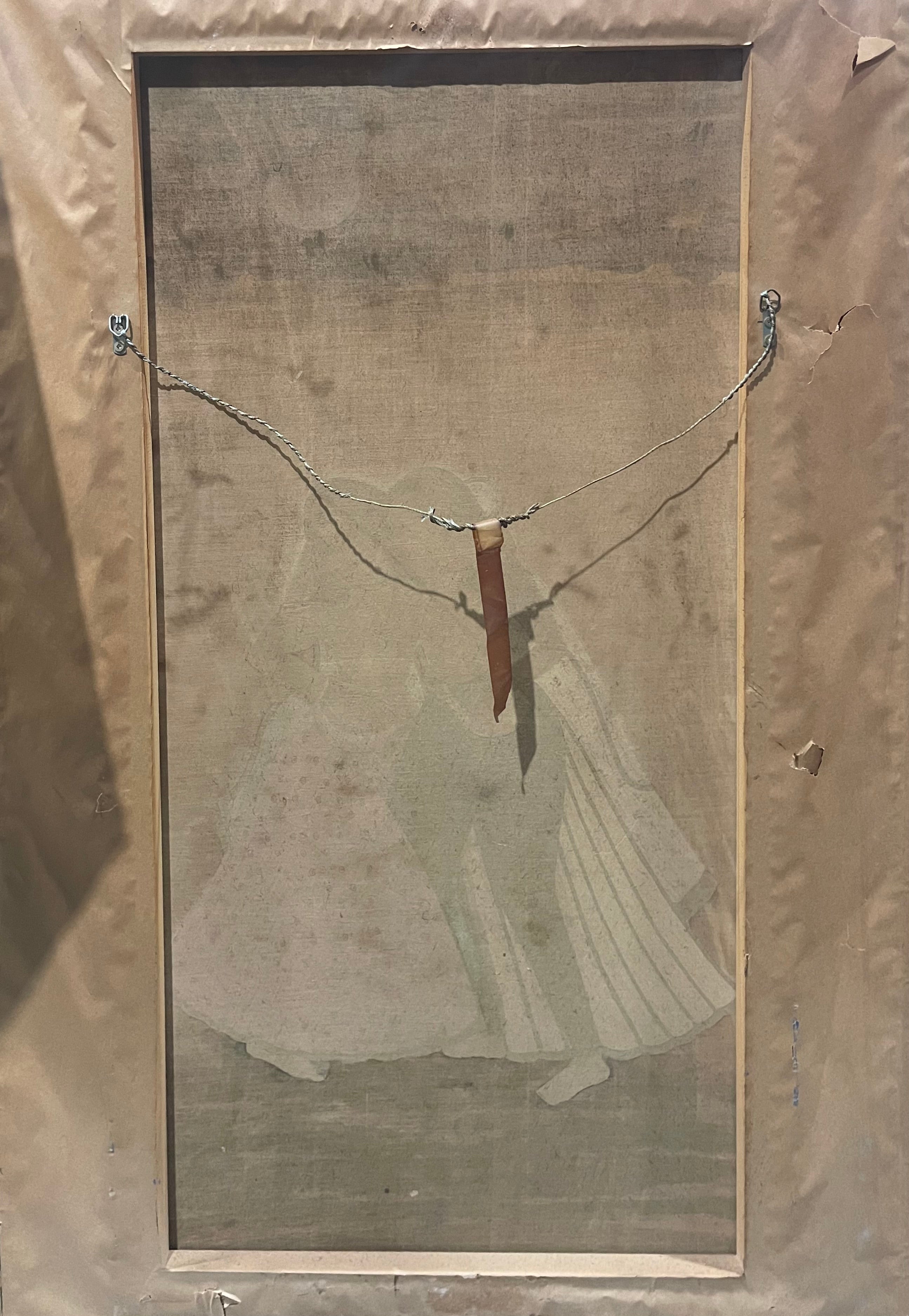 Large Hand-Painted Indian Wall Art – Framed Statement Decor (50”x24”)