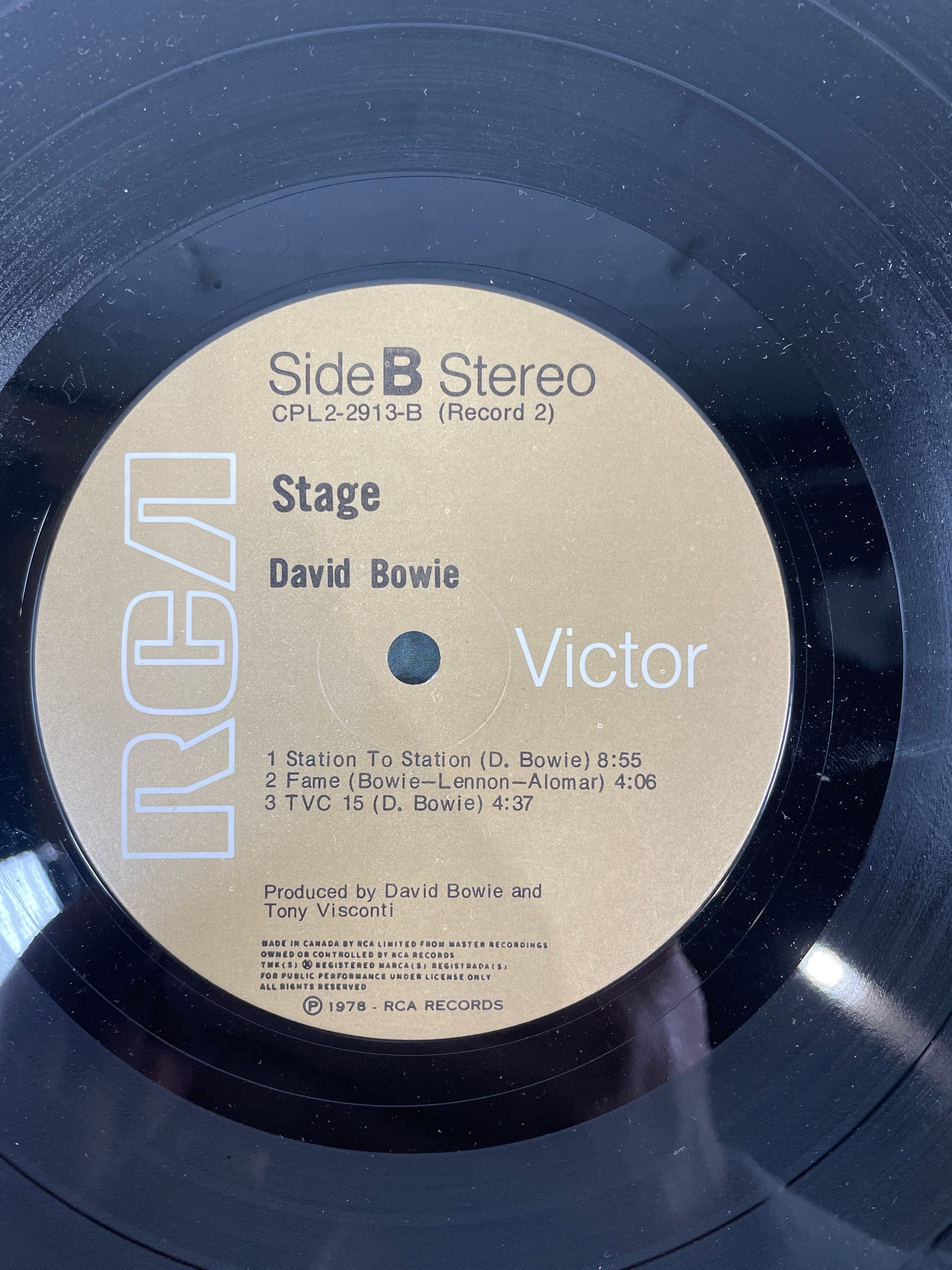 David Bowie - Stage Original RCA Victor CPL2-2913 2xLP Disque 1978