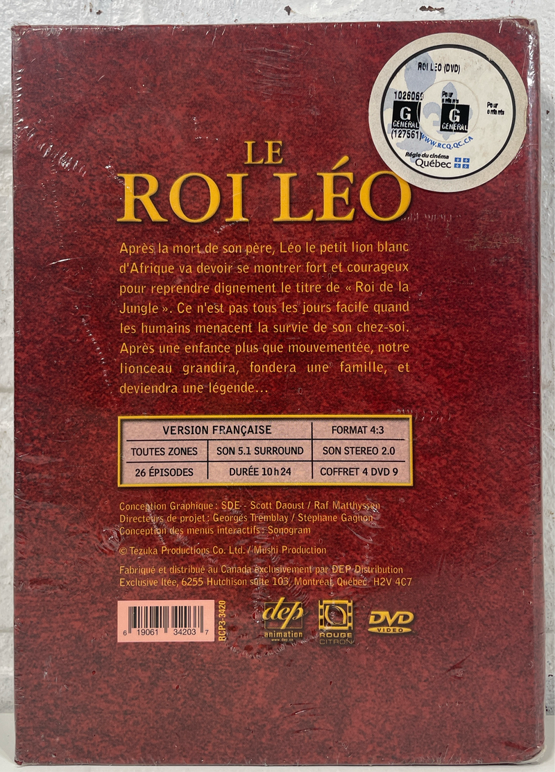 Le Roi Leo : Tome 1 DVD VIDEO MOVIE 26 épisodes 1965 Jungle Emperor série Français