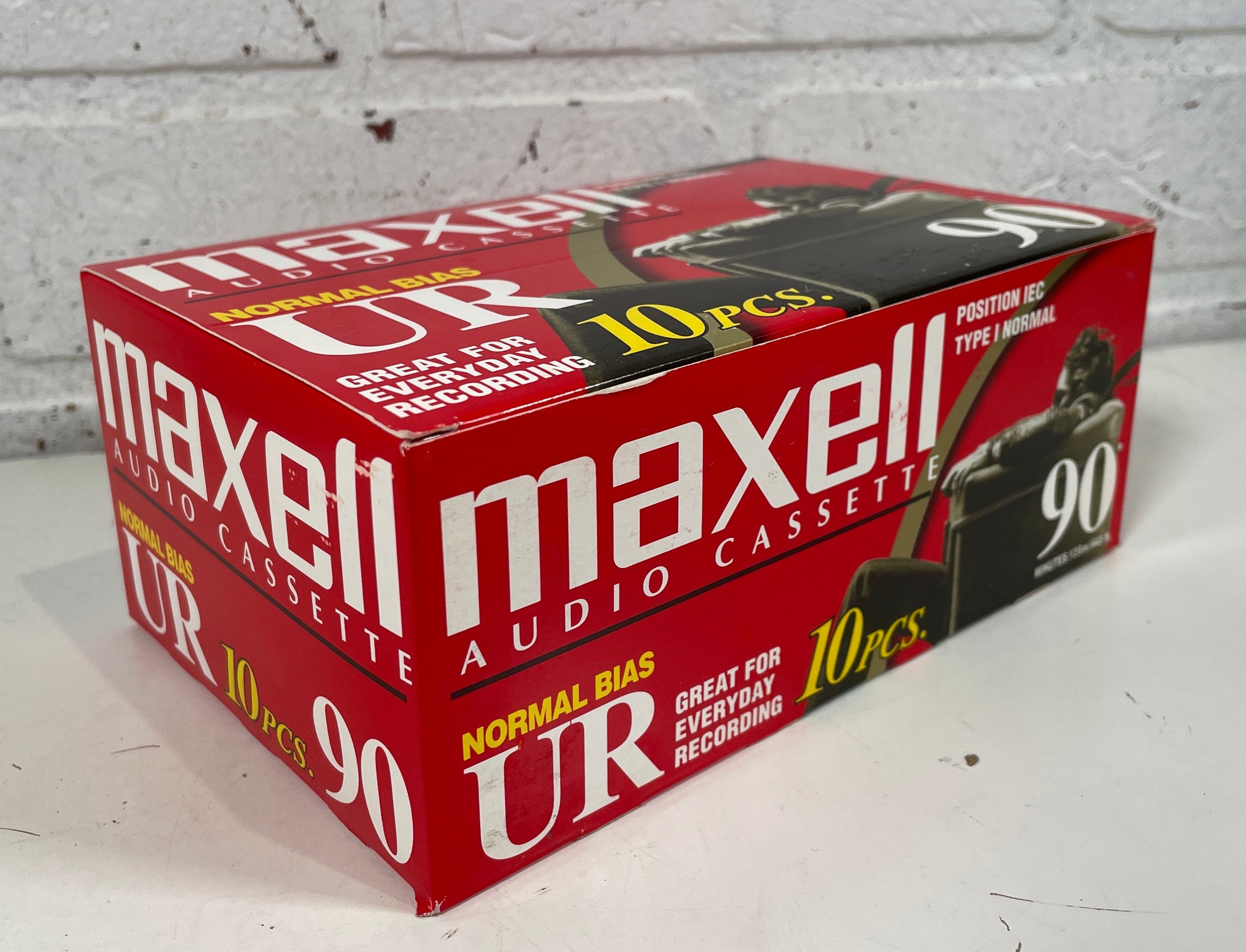 Cassettes de type Maxell UR-90 Nirmal, scellées, neuves, paquet de 10 (108510)