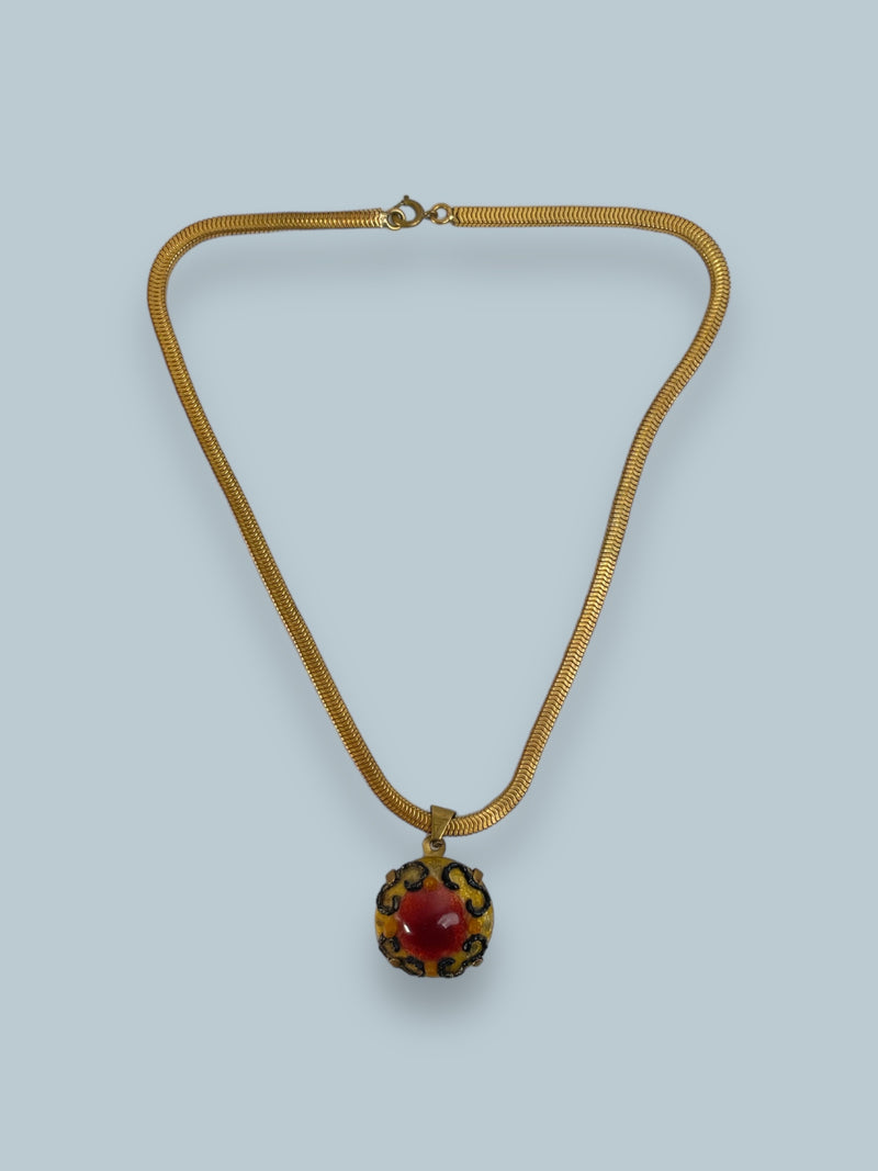 Vintage Enamel Limoges Necklace