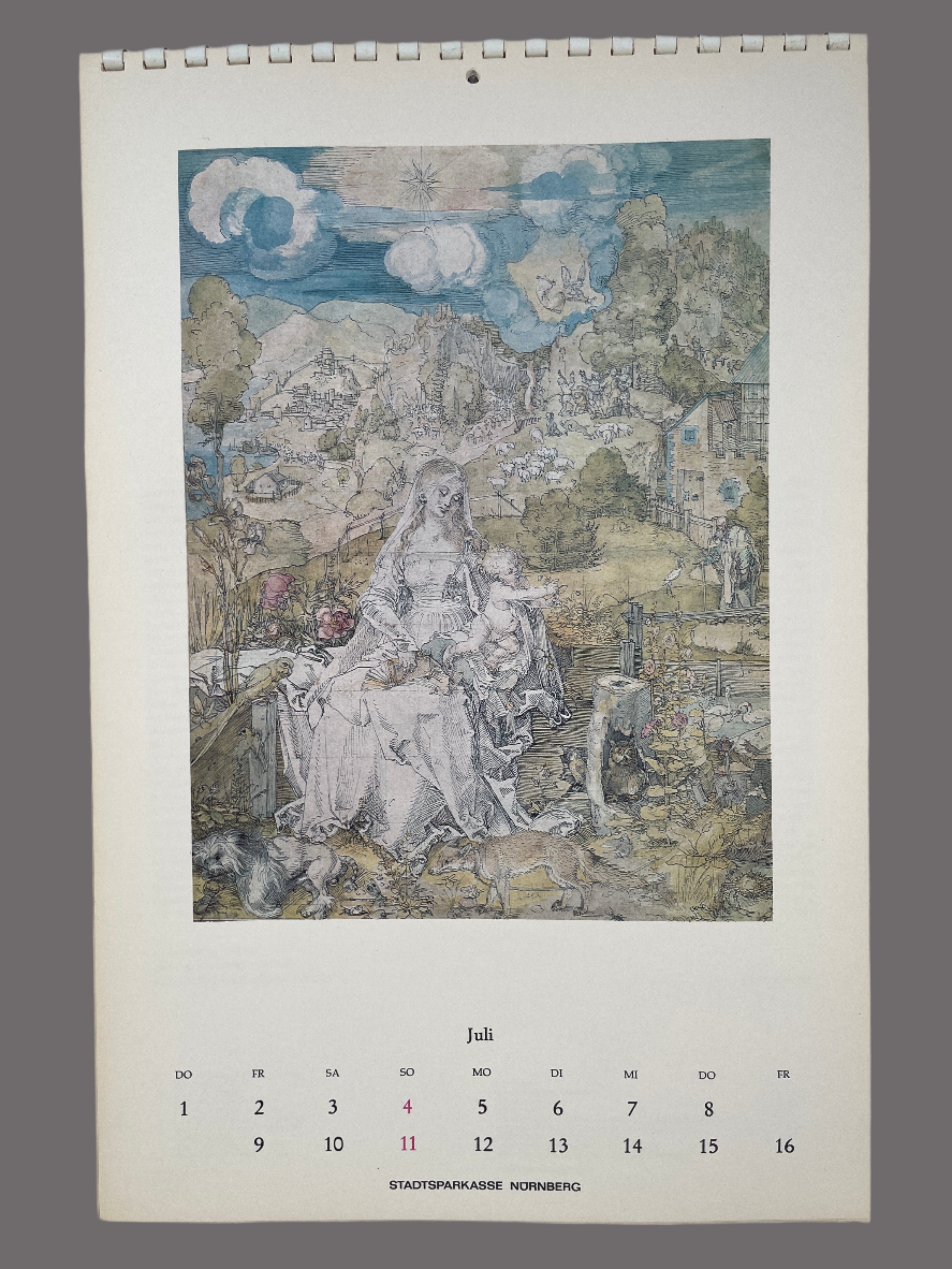Calendrier de collection Albrecht Durer 1971, 16x11, bon état