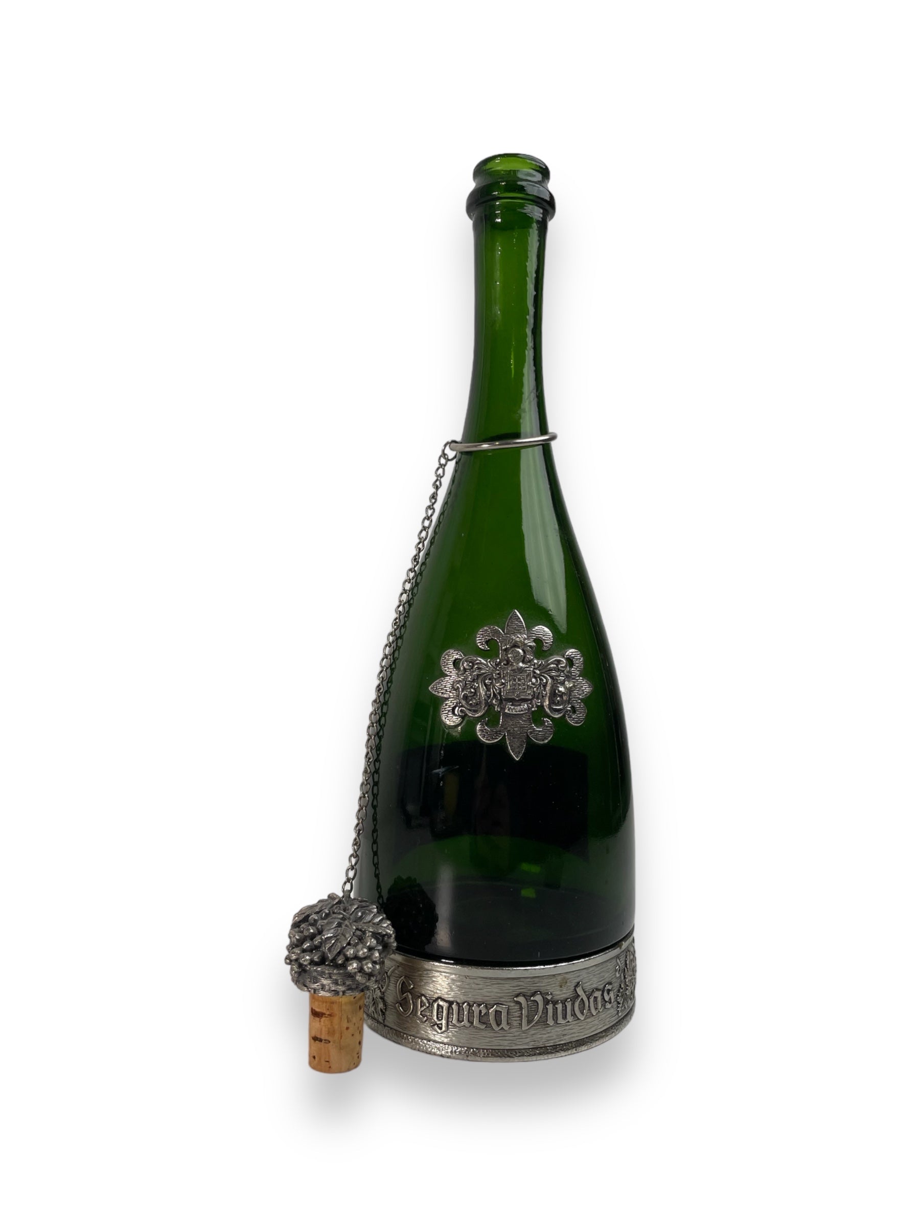 Vintage Segura Viudas Forest Green Collectible Wine Bottle