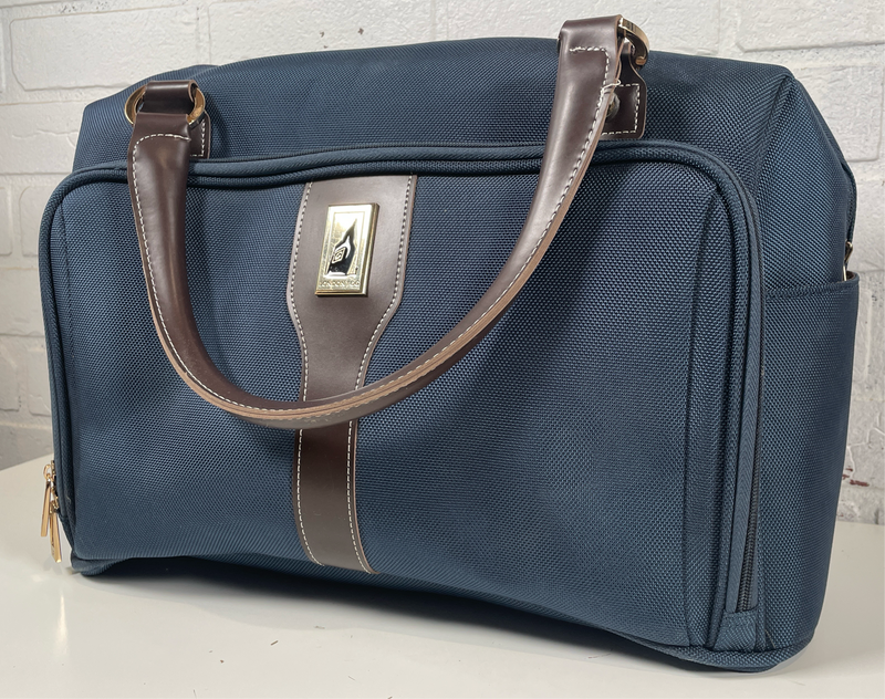 London Fog, Sac de cabine de luxe Westminster 17 pouces, bleu marine