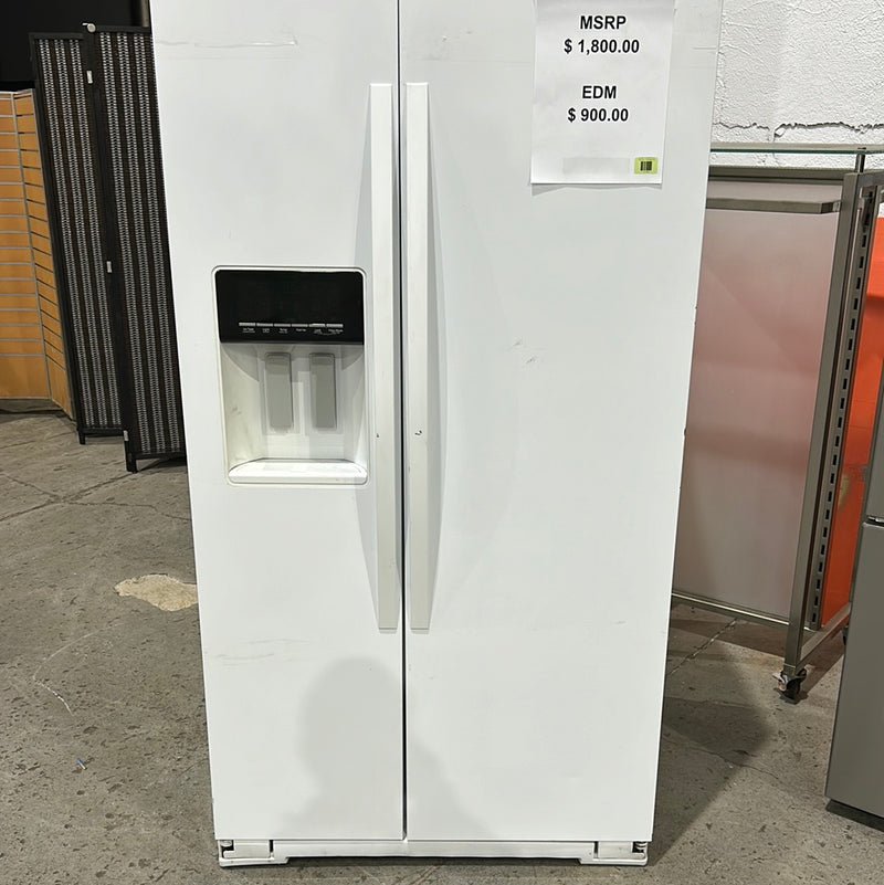 Whirlpool WRS586FIEH Side by Side Refrigerator, 36 Width, Thru Door Ice Dispenser, Energy Efficient, 25.6 Capacity, Exterior Water Dispenser, LED Lighting