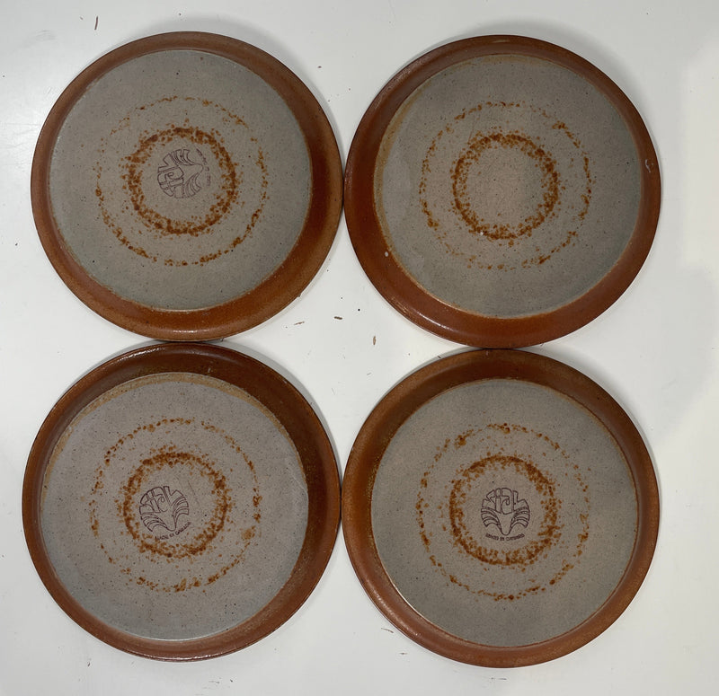 Grès Sial vintage. Créateur de poterie au Canada. Assiettes à salade - Lot de 4