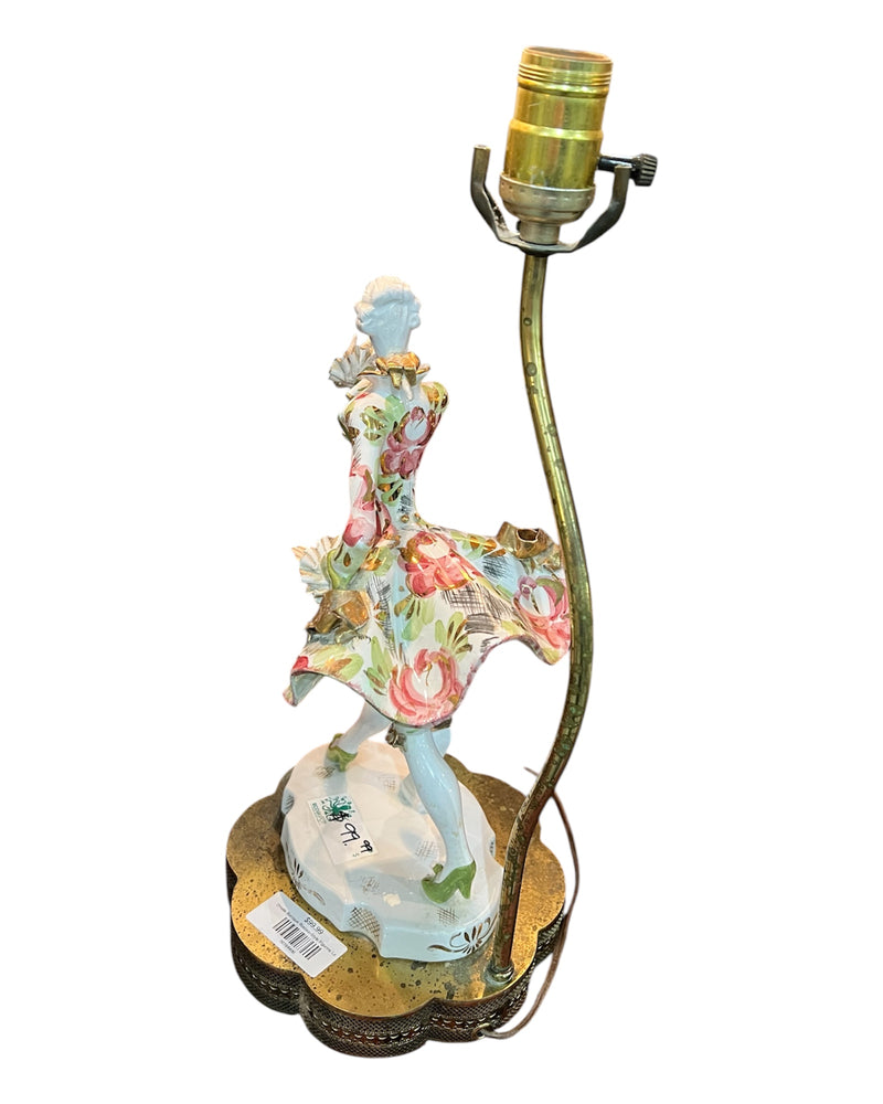 Vintage Baroque Rococo Style Figurine Lamp