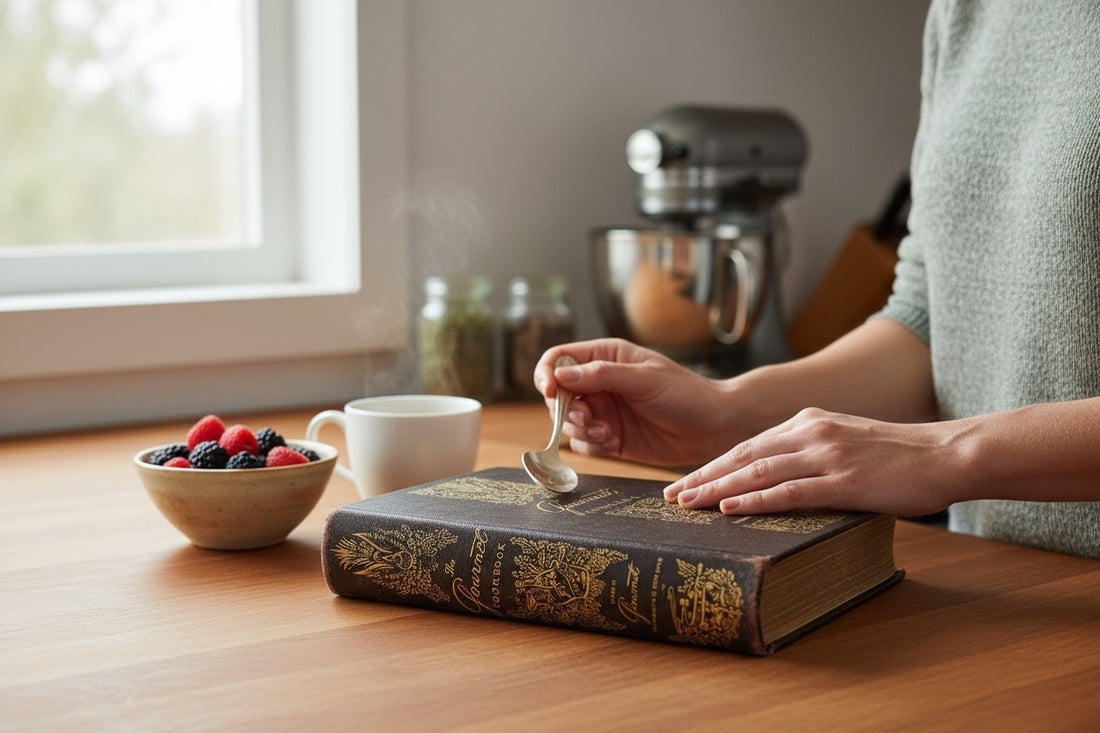 Vintage 1950 Gourmet Cookbook by Elizabeth B. Dietrich. Early edition from Gourmet Magazine with gilt cover and color plates. Classic mid-century collectible.