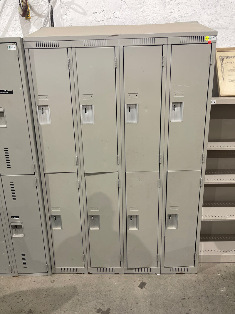 Eight lockers set, half size lockers steel solid