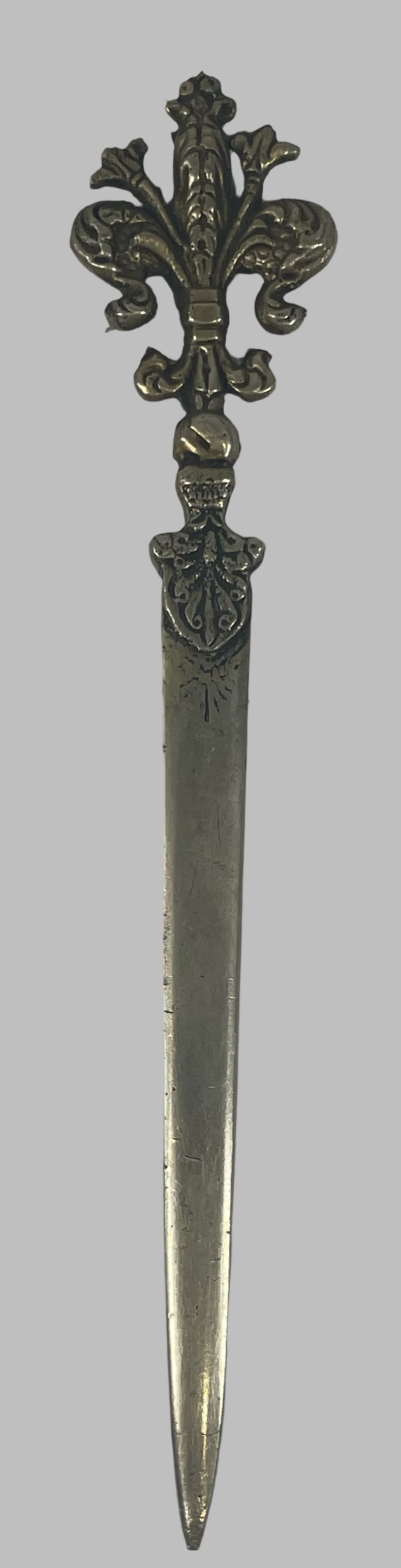 Decorative Antique Letter Opener with Tang, made of Brass or Bronze, Circa 1920s–1930s