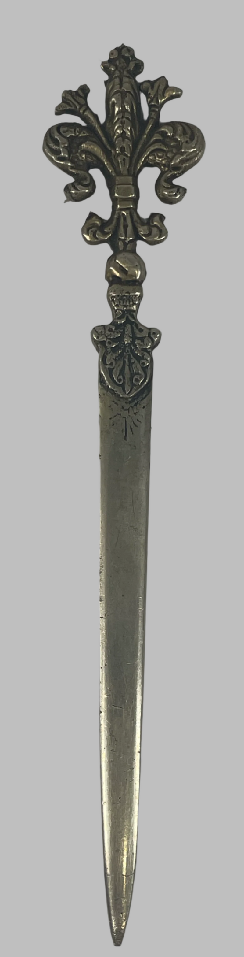 Decorative Antique Letter Opener with Tang, made of Brass or Bronze, Circa 1920s–1930s