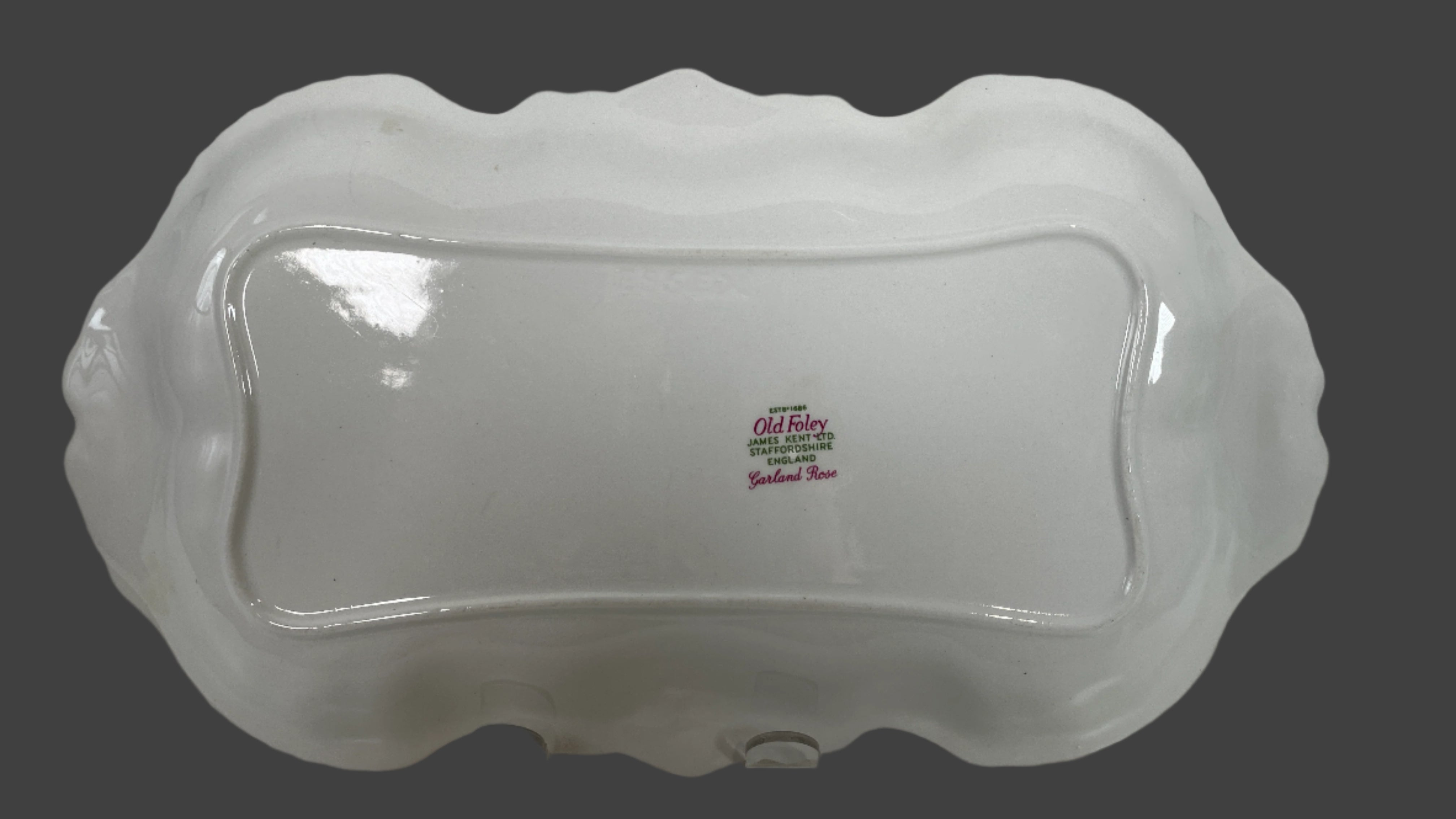 Vintage James Kent Old Foley Rose Garland 11 3/4" Oblong Sandwich Tray
