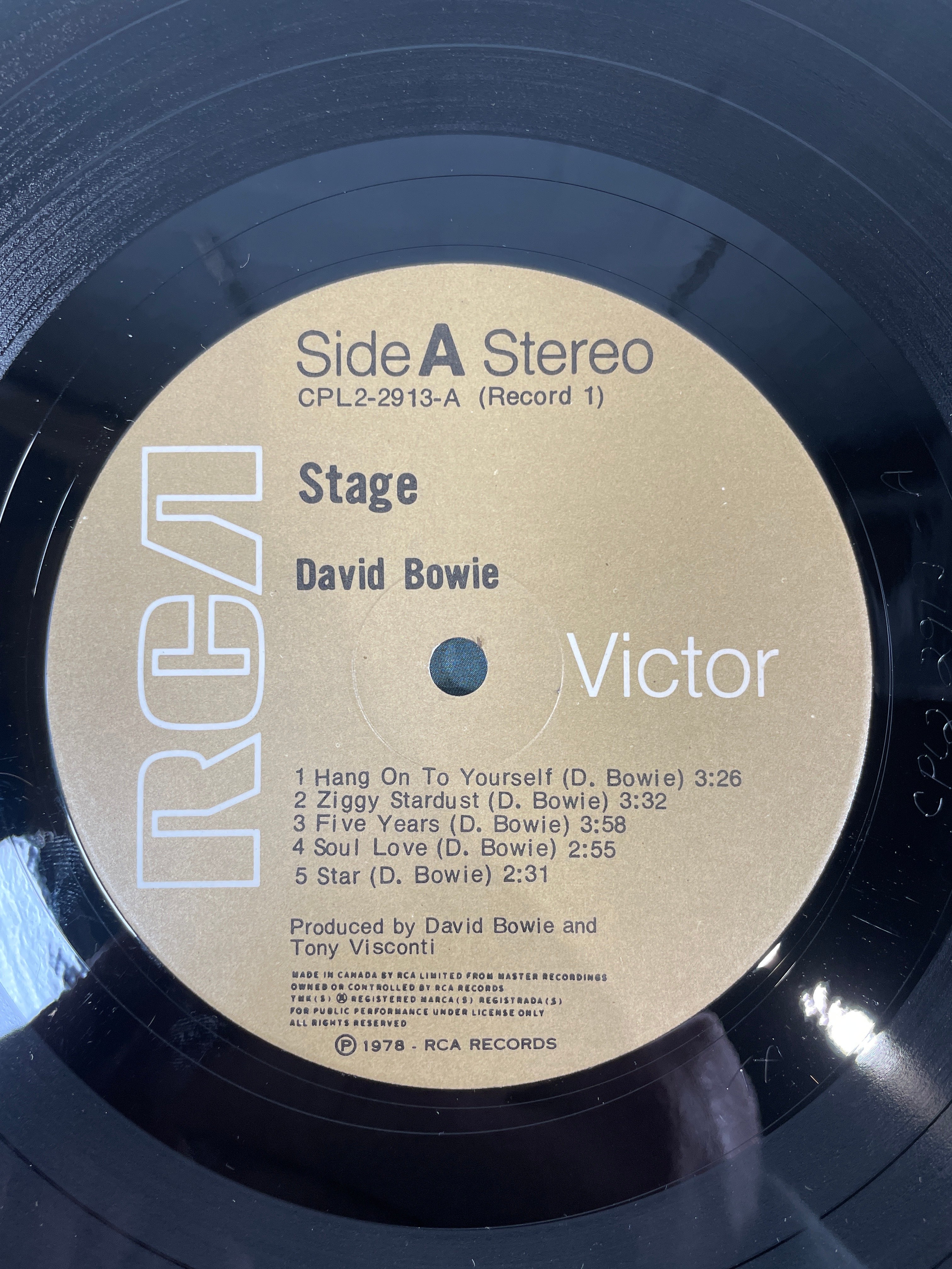 David Bowie - Stage Original RCA Victor CPL2-2913 2xLP Disque 1978