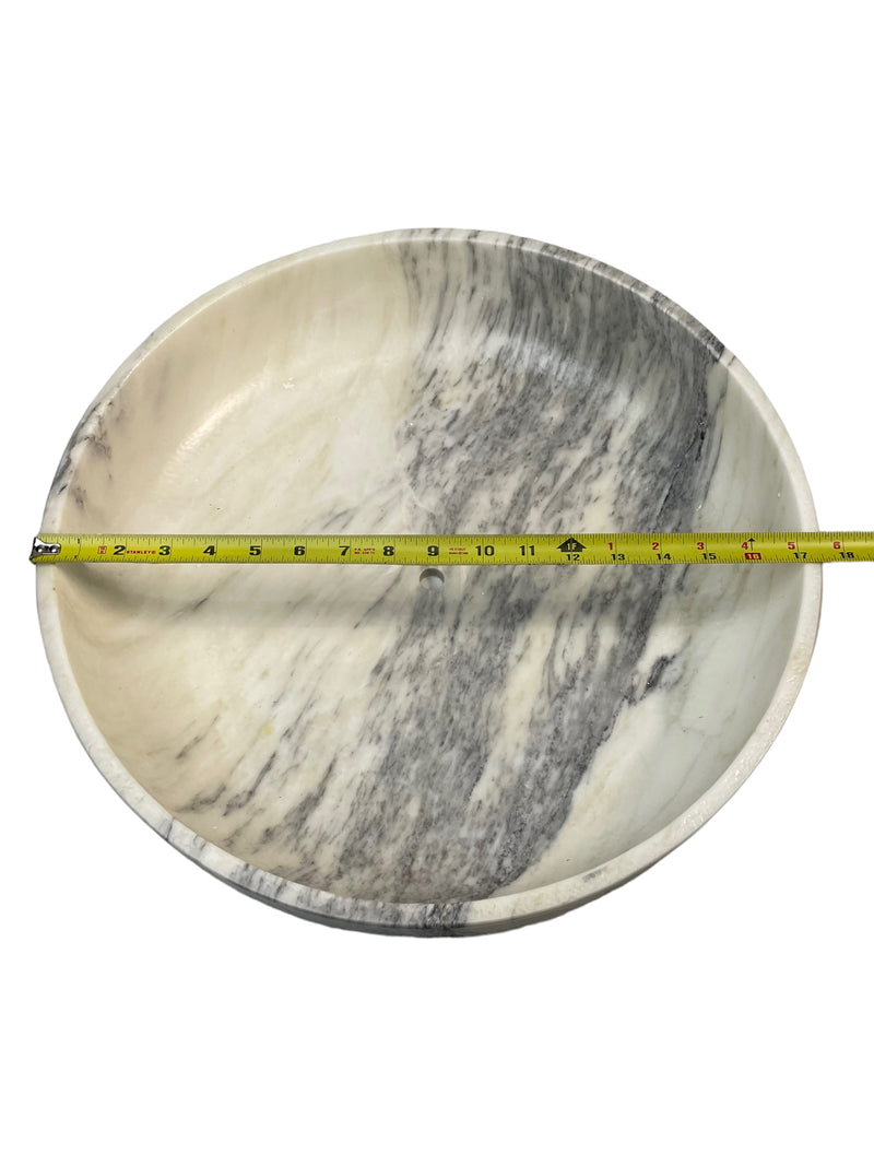 White Faux Marble Glass Decorative Bowl