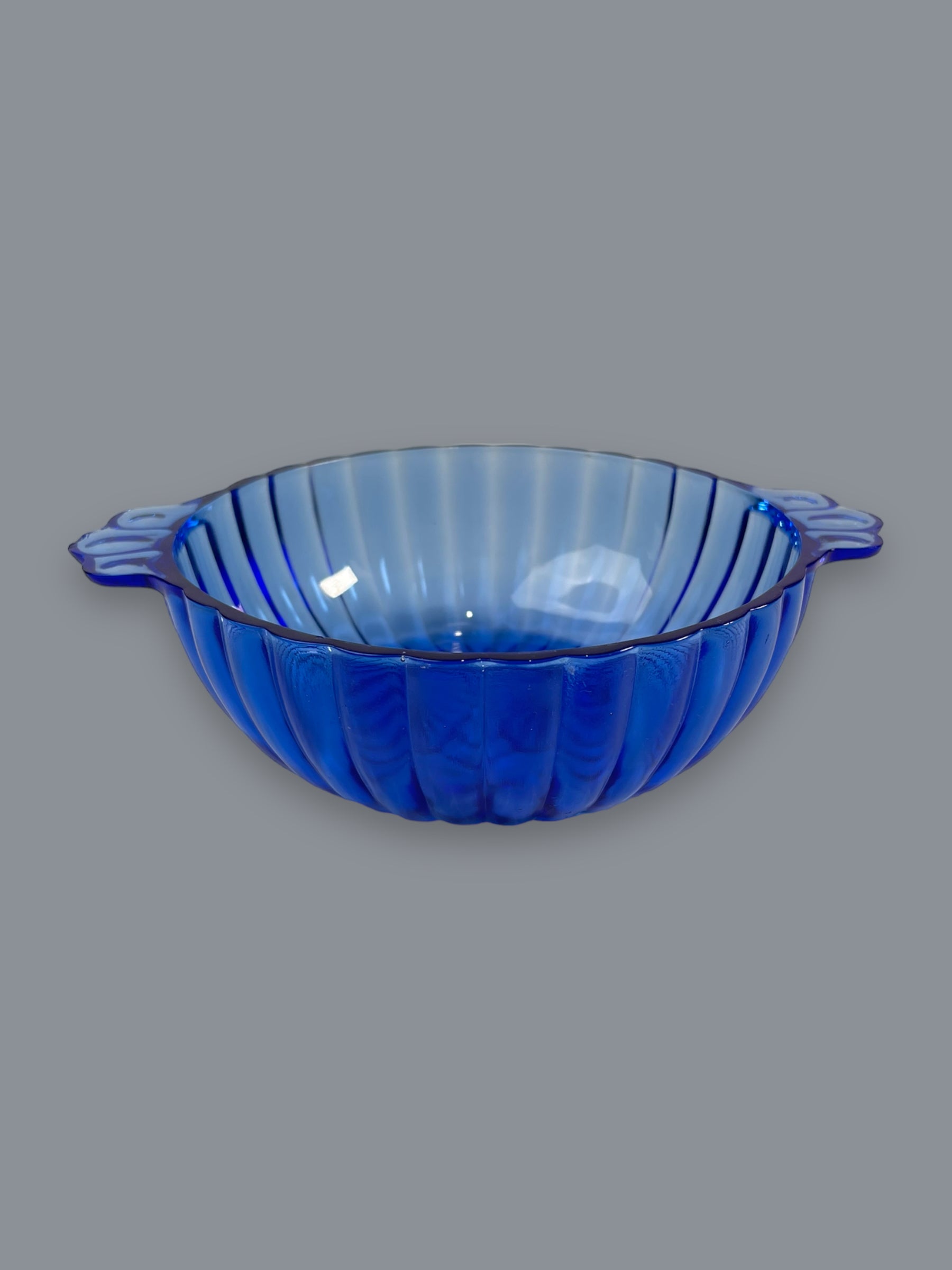 Vintage Cobalt Blue Double Handle Bowl