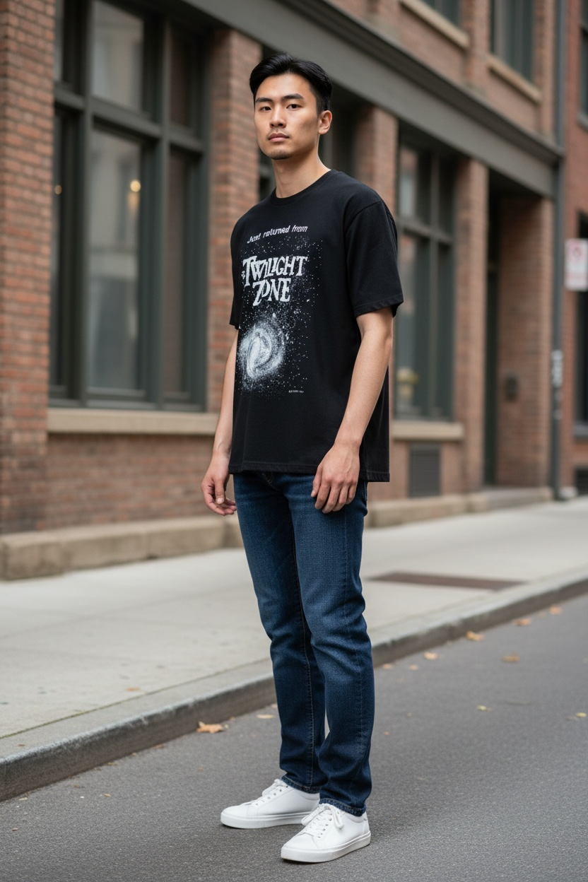 Authentic 1983 Twilight Zone vintage T-shirt on a Healthknit USA tag. Rare science fiction graphic tee featuring original artwork and classic 1980s styling.