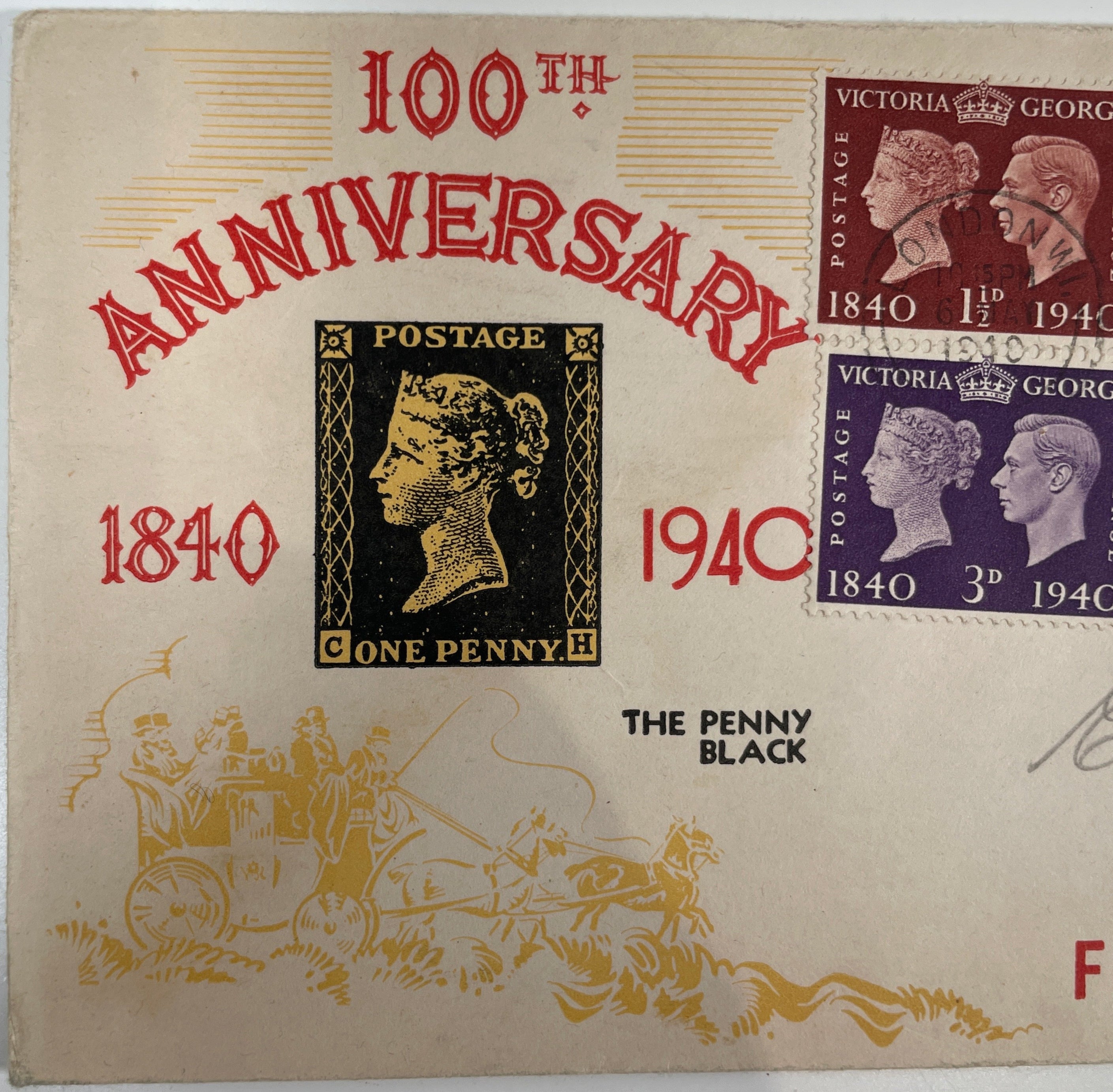 GB SG 479-484 100TH ANNIVERSARY OF THE PENNY BLACK FIRST DAY COVER