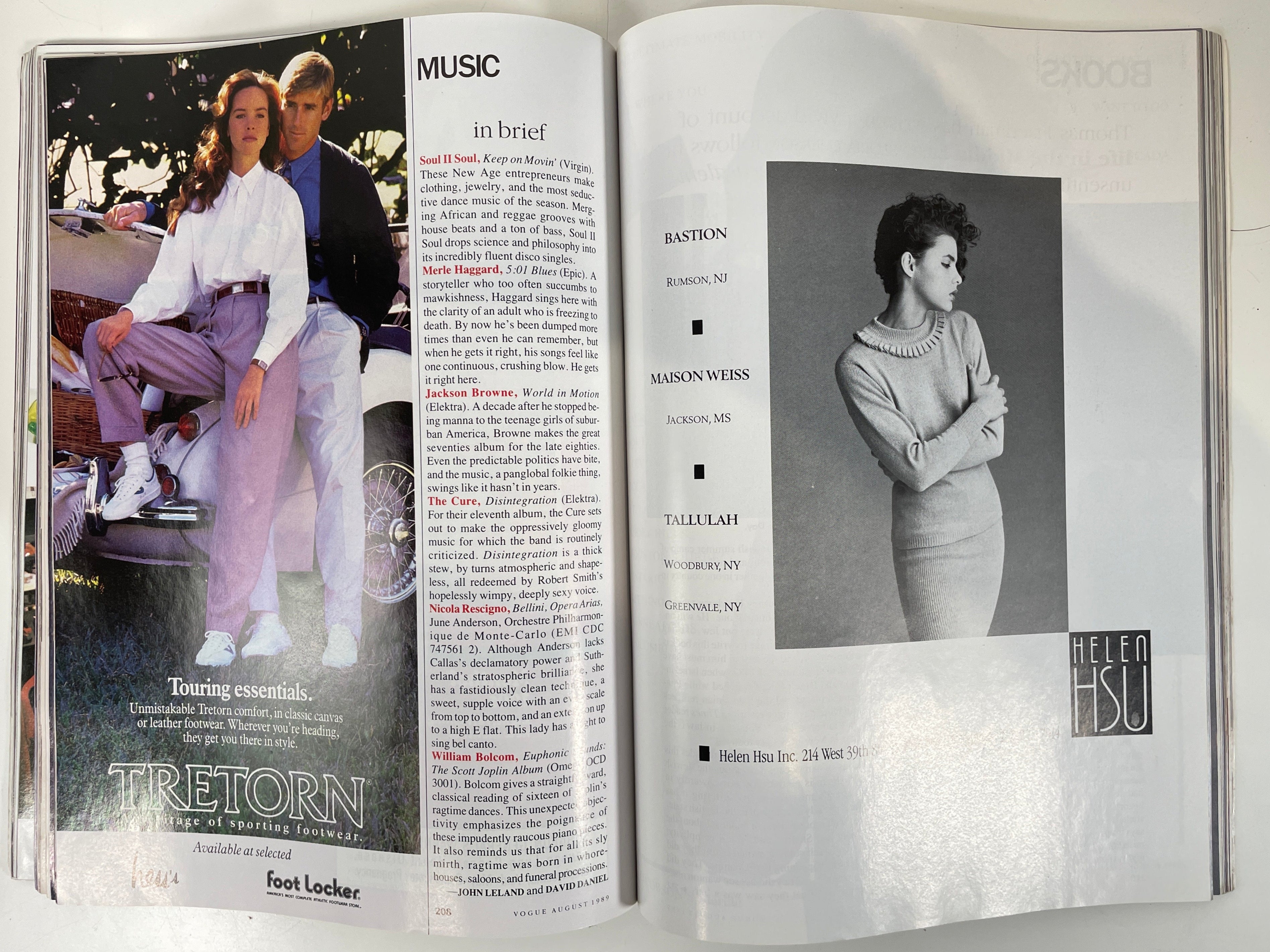 Vogue Vintage Août 1989 Tatjana Patitz- Top Model