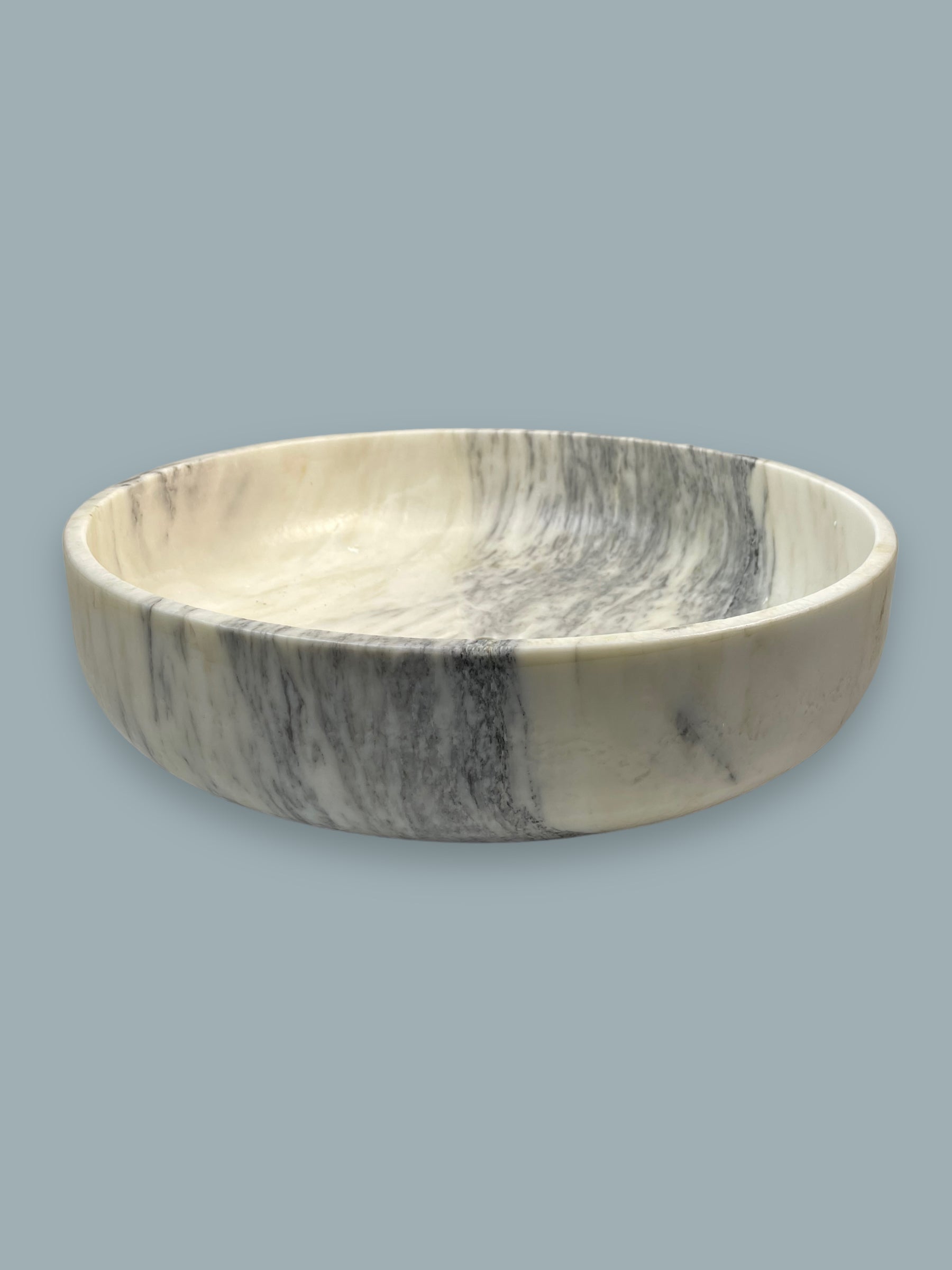 White Faux Marble Glass Decorative Bowl