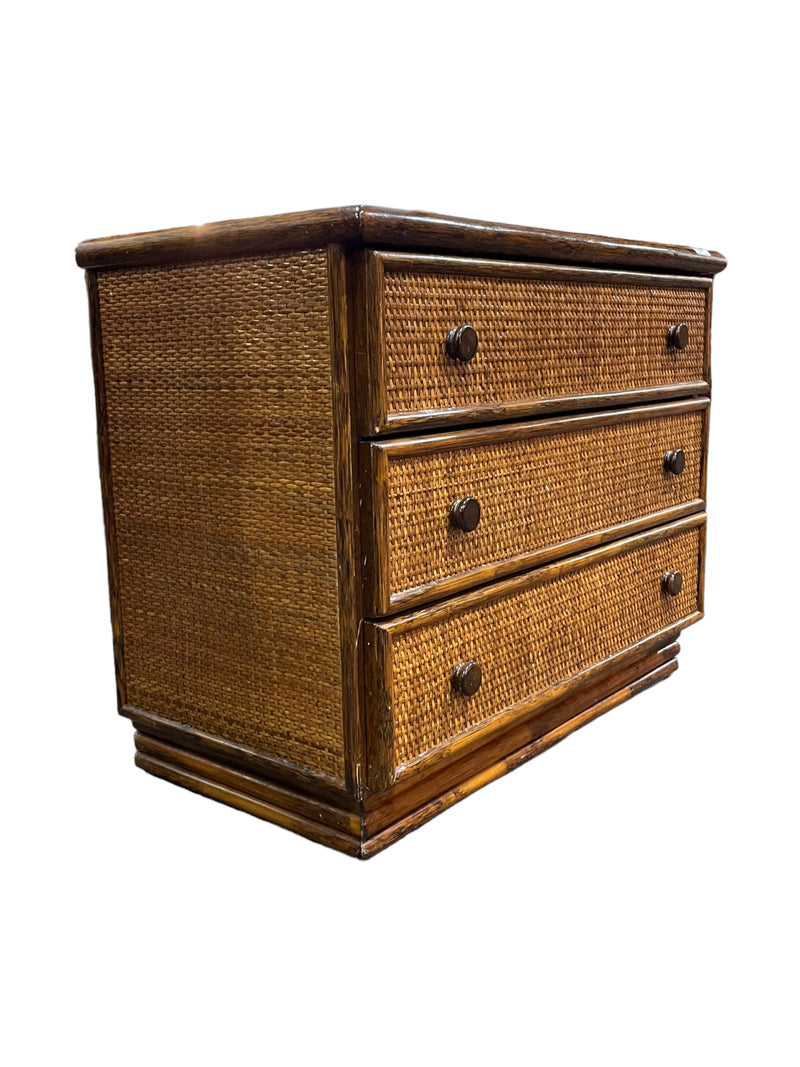 Vintage Bamboo & Rattan Chest of Drawers