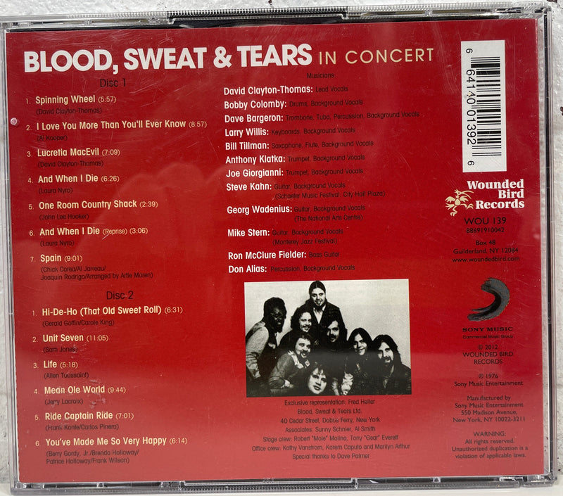 BLOOD SWEAT & TEARS - In Concert - 2 CD - Good Condition, 1970