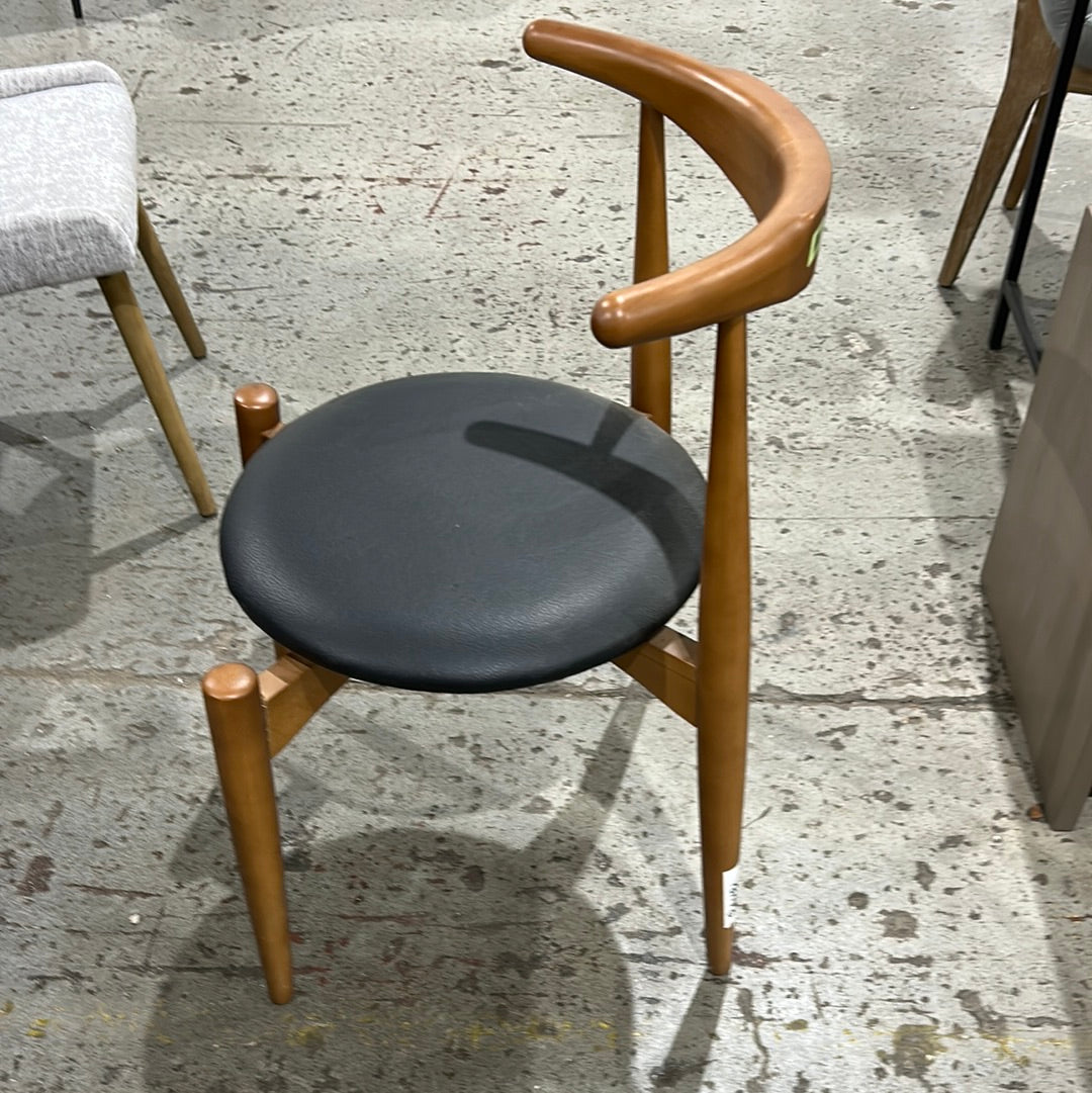 Bambi Side Chair - Coffee Wood  / Black Seat