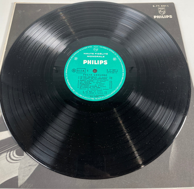 FÉLIX LECLERC, AUTOGRAPHE, VINYLE LP - Pressage Canada - PHILIPS B 77.389 L, 1964