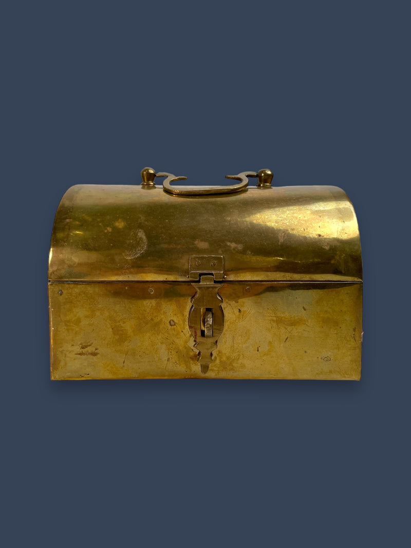 Vintage Brass Jewelry Casket Pin Box