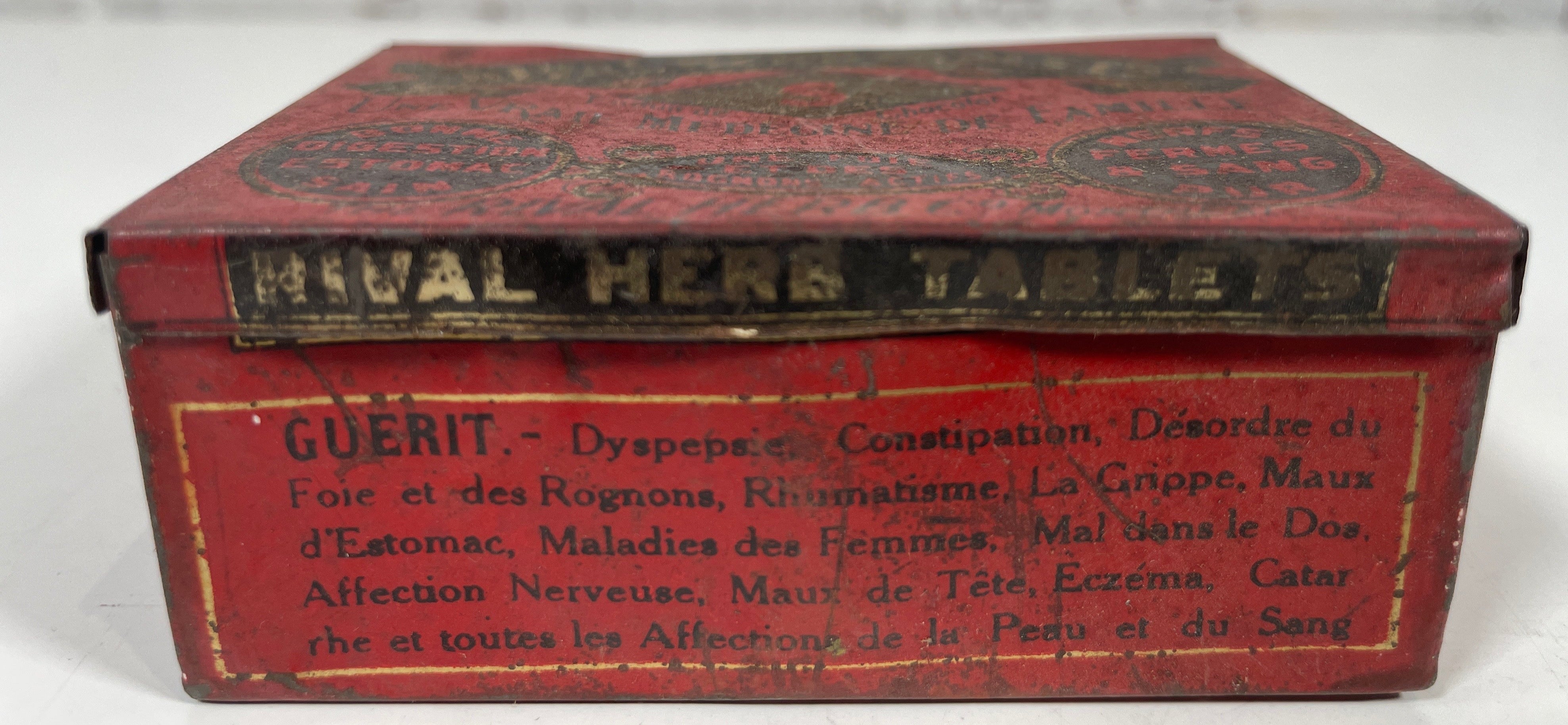 Boîte de comprimés Rival Herbs vintage, publicité ancienne.