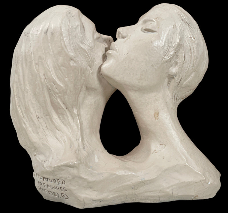 Vintage Sculptured Treasures Faces of Love Statue 1982, Collectible