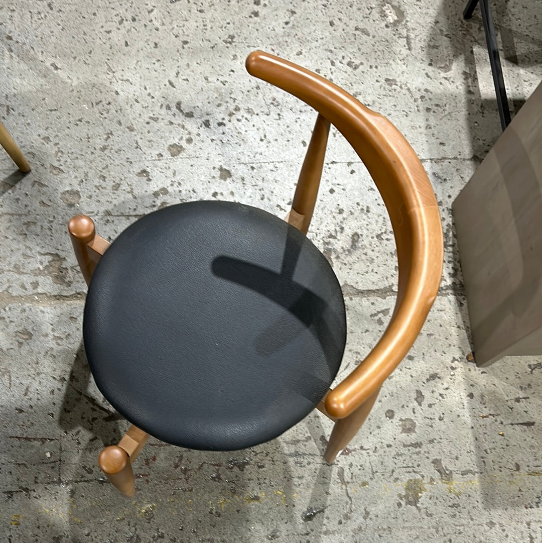 Bambi Side Chair - Coffee Wood  / Black Seat