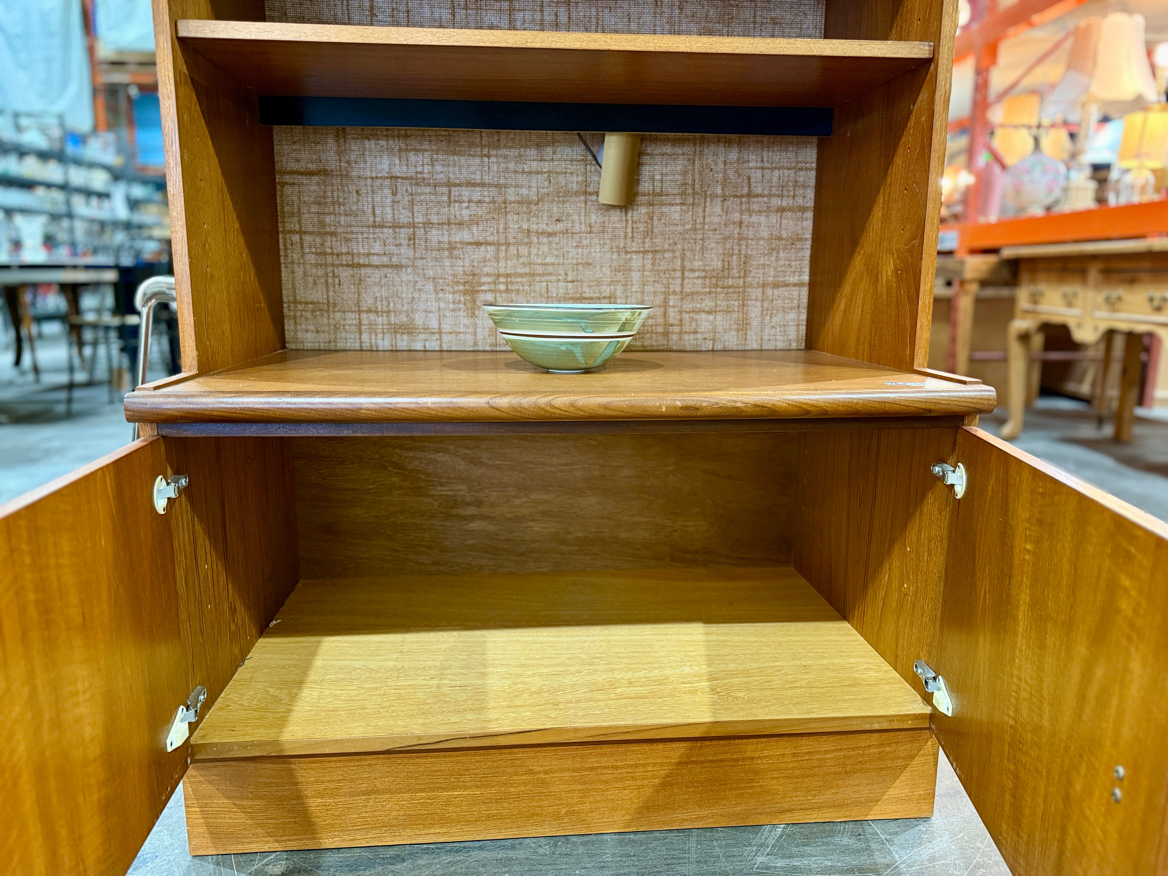 Mid Century Teak Media Cabinet, Scandinavian Style Storage Unit.