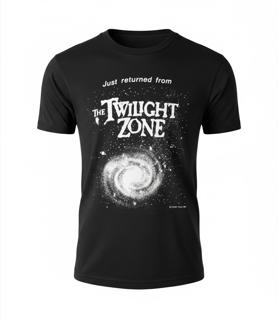 Authentic 1983 Twilight Zone vintage T-shirt on a Healthknit USA tag. Rare science fiction graphic tee featuring original artwork and classic 1980s styling.