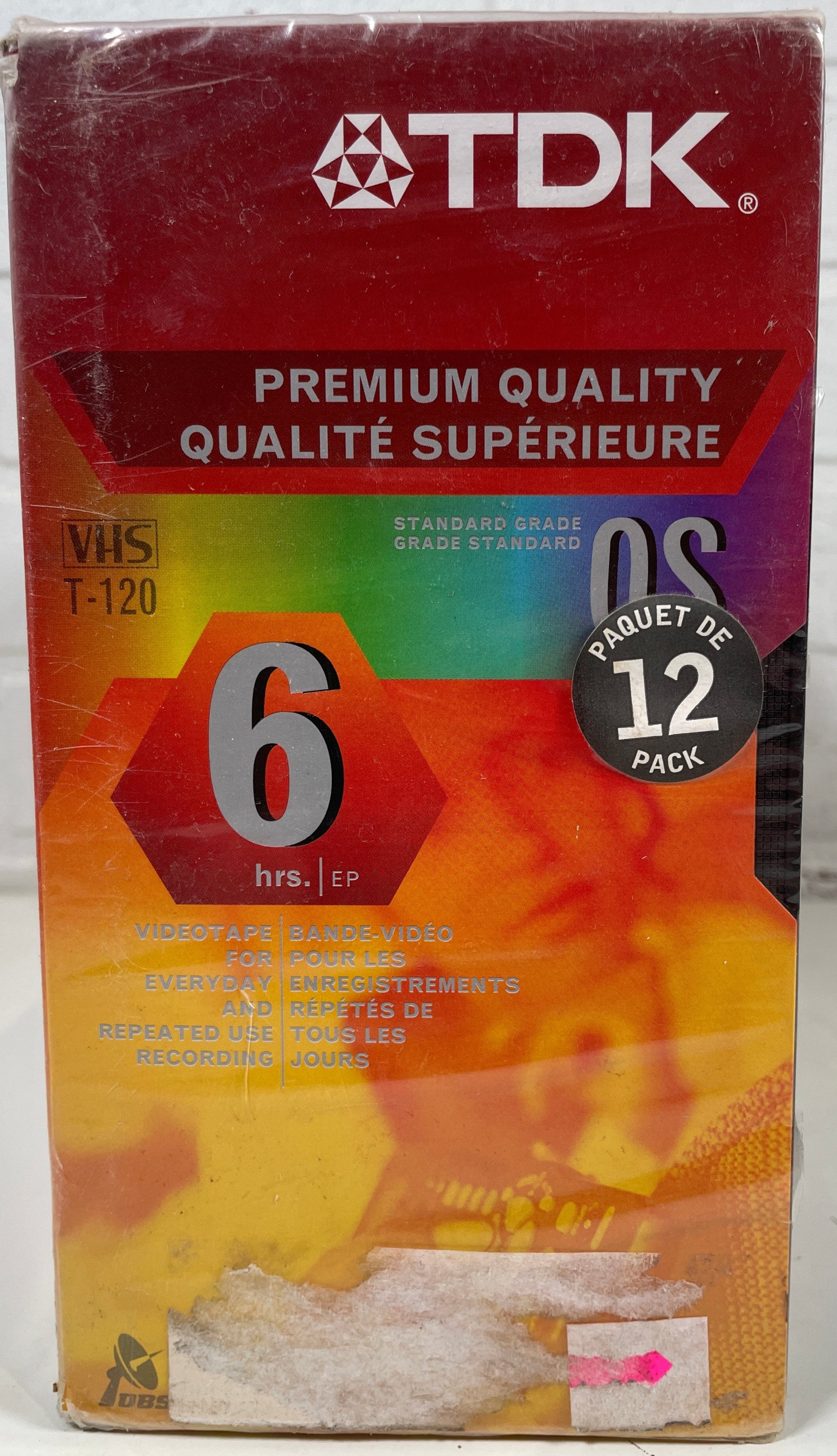 Pack of 12 TDK Premium Quality VHS T-120 QS 6 Hour Sealed Tapes