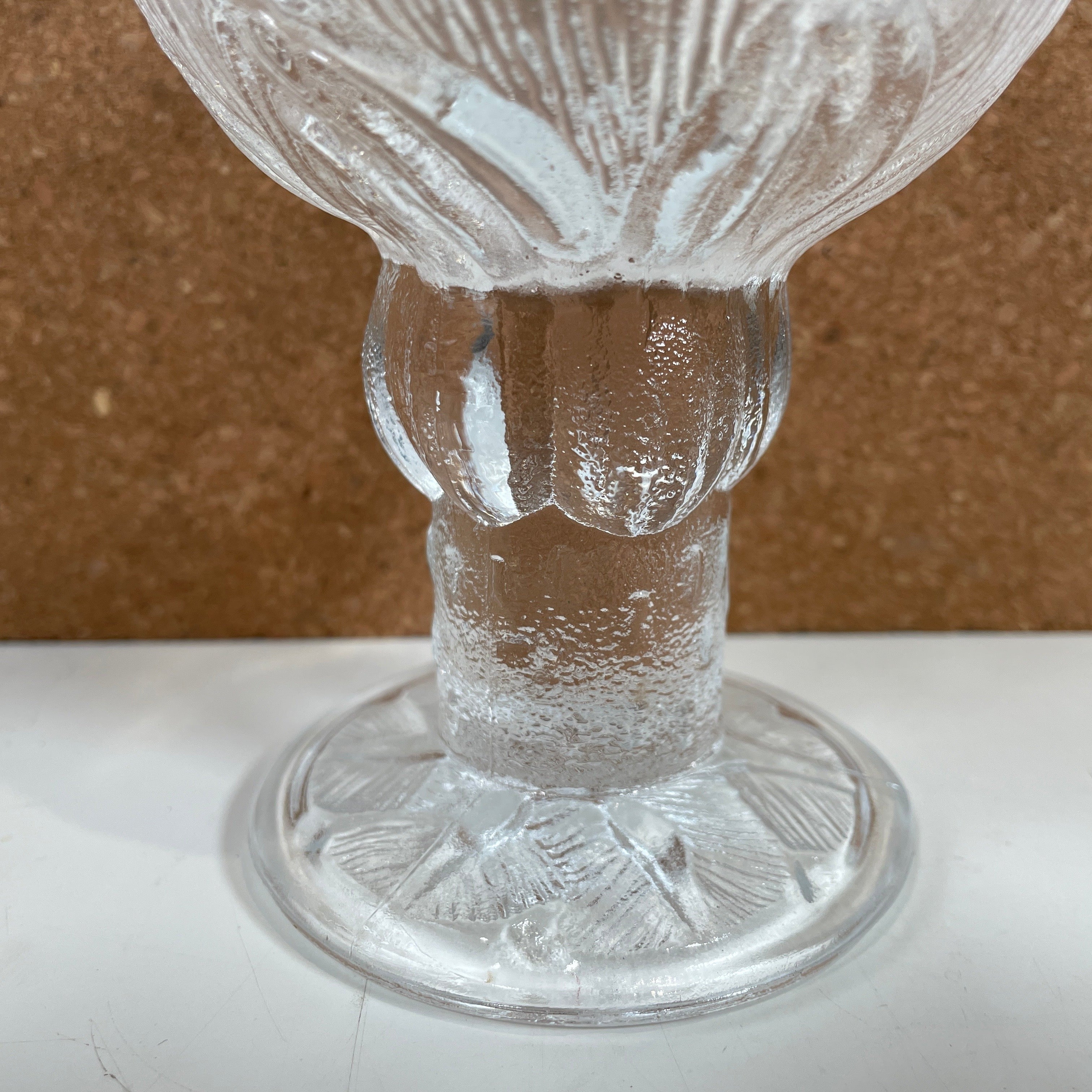 vintage Oiva Toikka PIVOINE Verre à vin | Nuutajärvi Finlande | 1979-1984 | Gobelet en verre transparent
