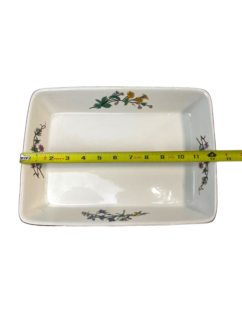 Woodhill 12.25" Rectangular Baker - Floral Design Rectangle Casserole Dish