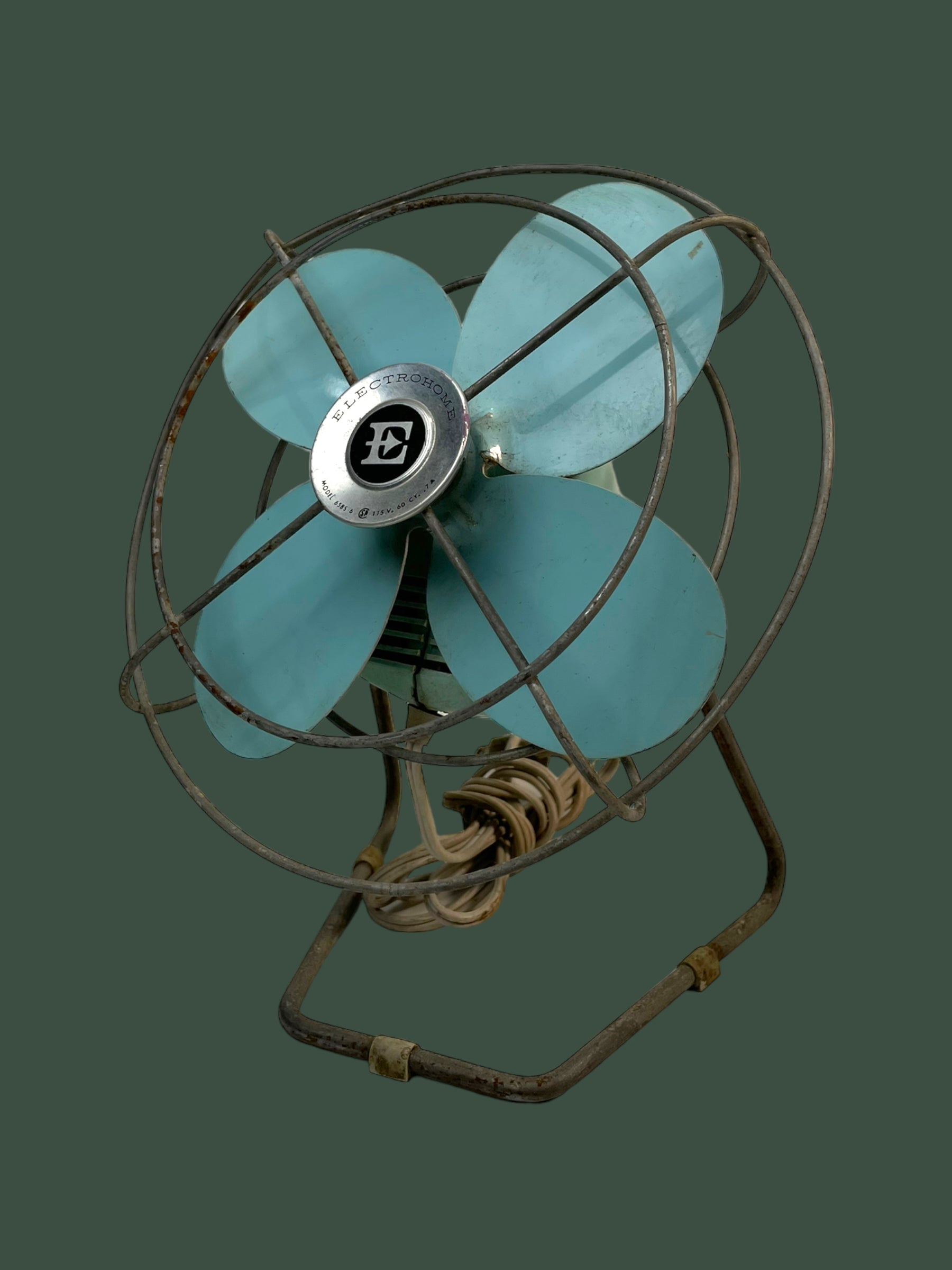 Vintage Blue Electrohome Metal Fan