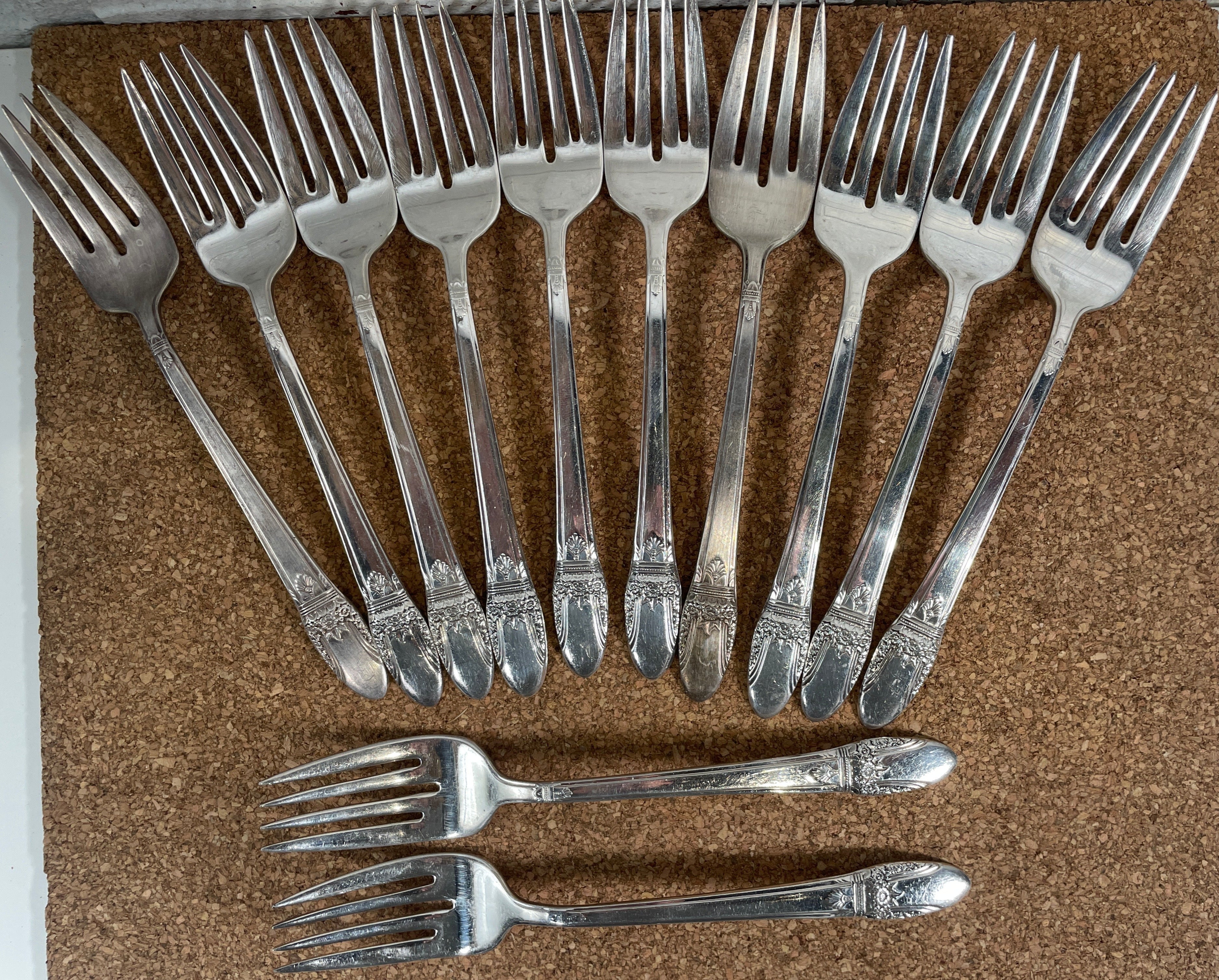 Set of 12 Rogers Bros. Silverware Salad-Desert Forks